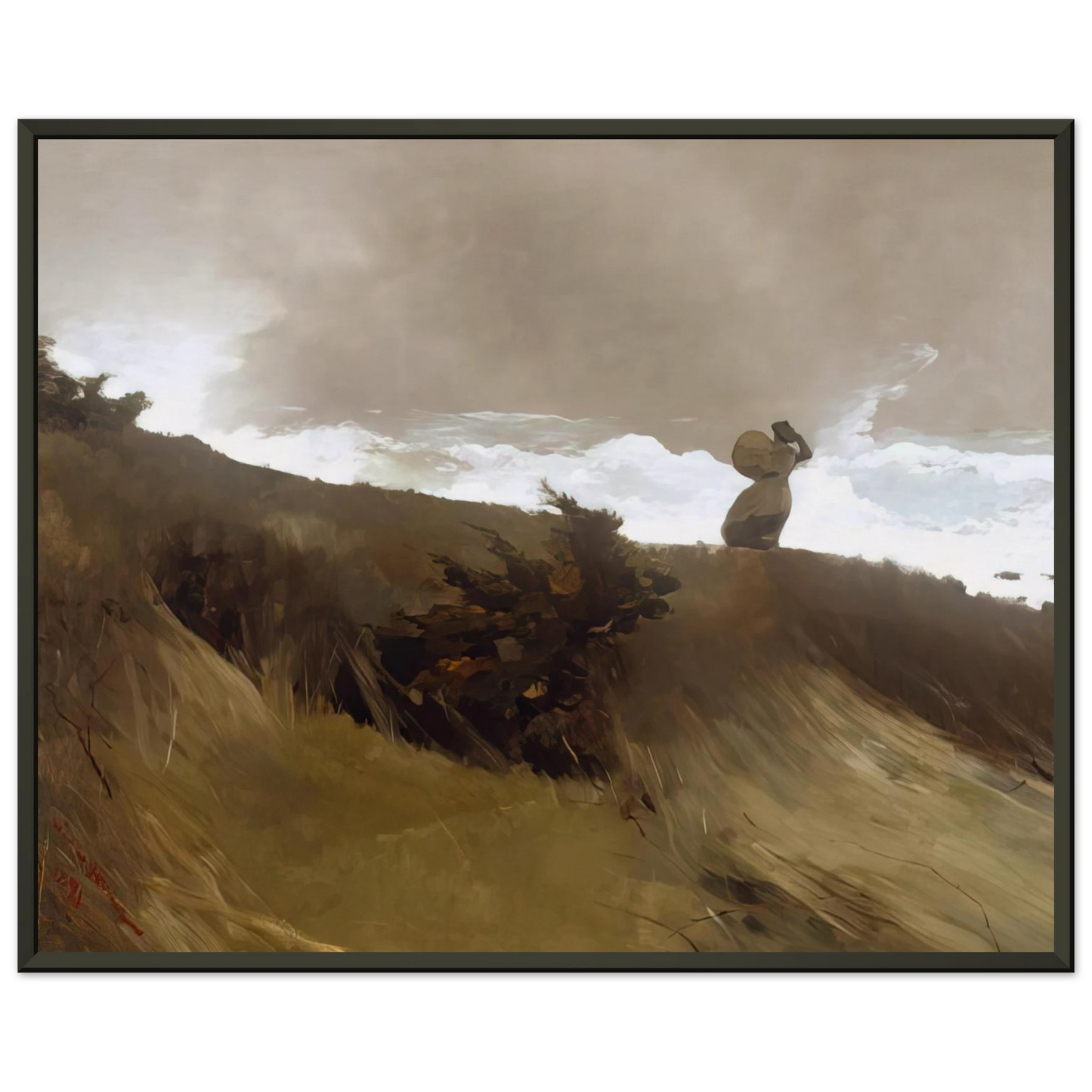 Winslow Homer THE WEST WIND Framed Art Print - Aluminum Frame - 60x80 cm / 24x32 inches