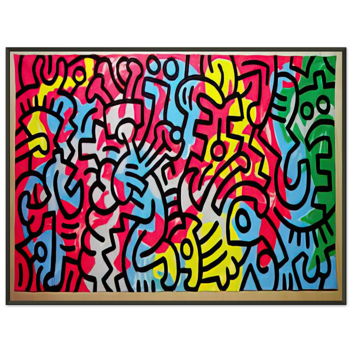 Keith Haring UNTITLED 1987 Framed Art Print - Aluminum Frame - 60x80 cm / 24x32 inches