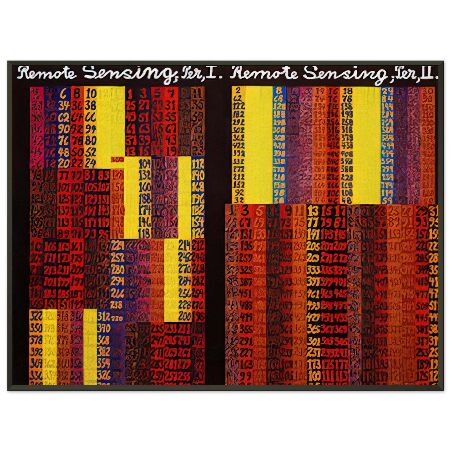 Alfred Jensen Remote Sensing Per I II 1979 Framed Art Print - Aluminum Frame - 60x80 cm / 24x32 inches
