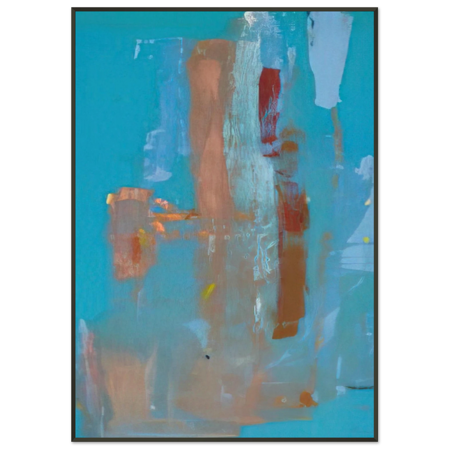 Helen Frankenthaler  In on Blue  1976 Framed Art Print  - Aluminum Frame - 21x29.7 cm / 8x12"