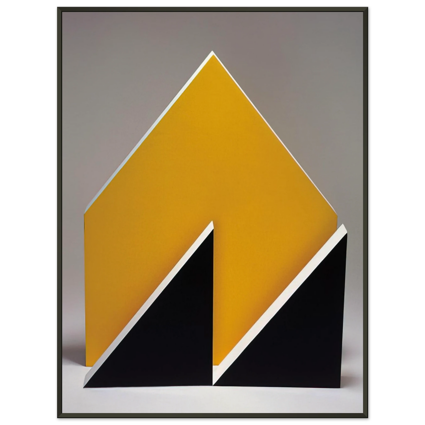 Lygia Pape Sculpture Black and Yellow 1965 Framed Art Print - Aluminum Frame - 40x50 cm / 16x20 inches