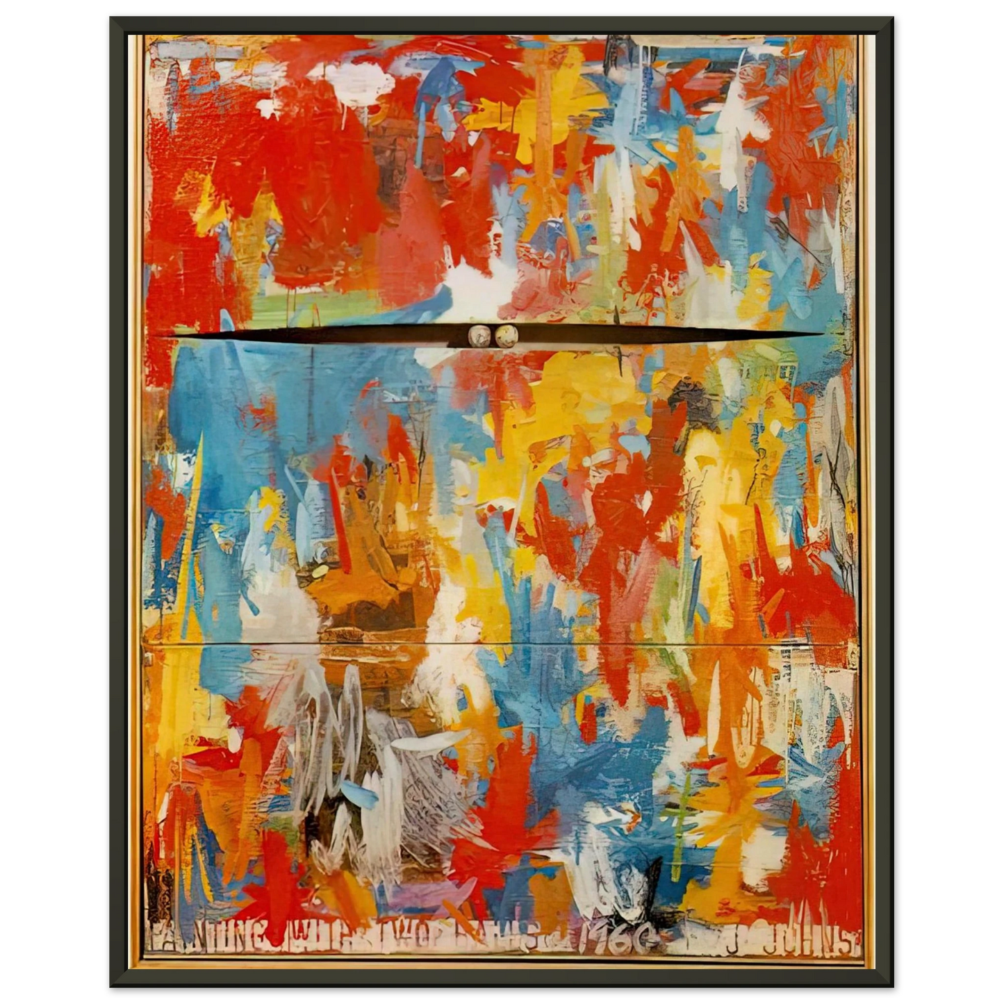 Jasper Johns PAINTING WITH TWO BALLS Framed Art Print - Aluminum Frame - 70x100 cm / 28x40 inches