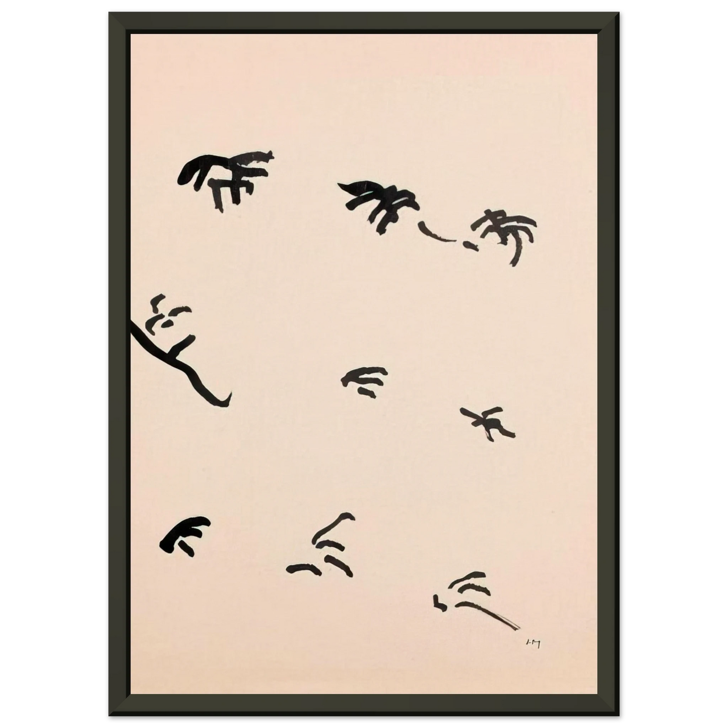 Henri Michaux Mouvement 1950 Framed Art Print - Aluminum Frame - 40x50 cm / 16x20 inches