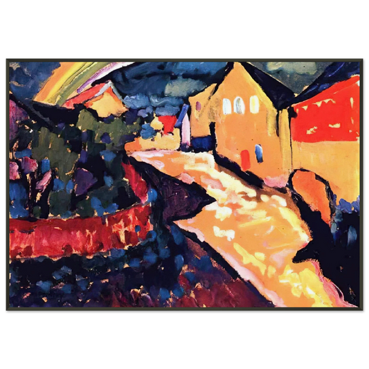 Wassily Kandinsky  MURNAU WITH RAINBOW 1909 Framed Art Print  - Aluminum Frame - 21x29.7 cm / 8x12"