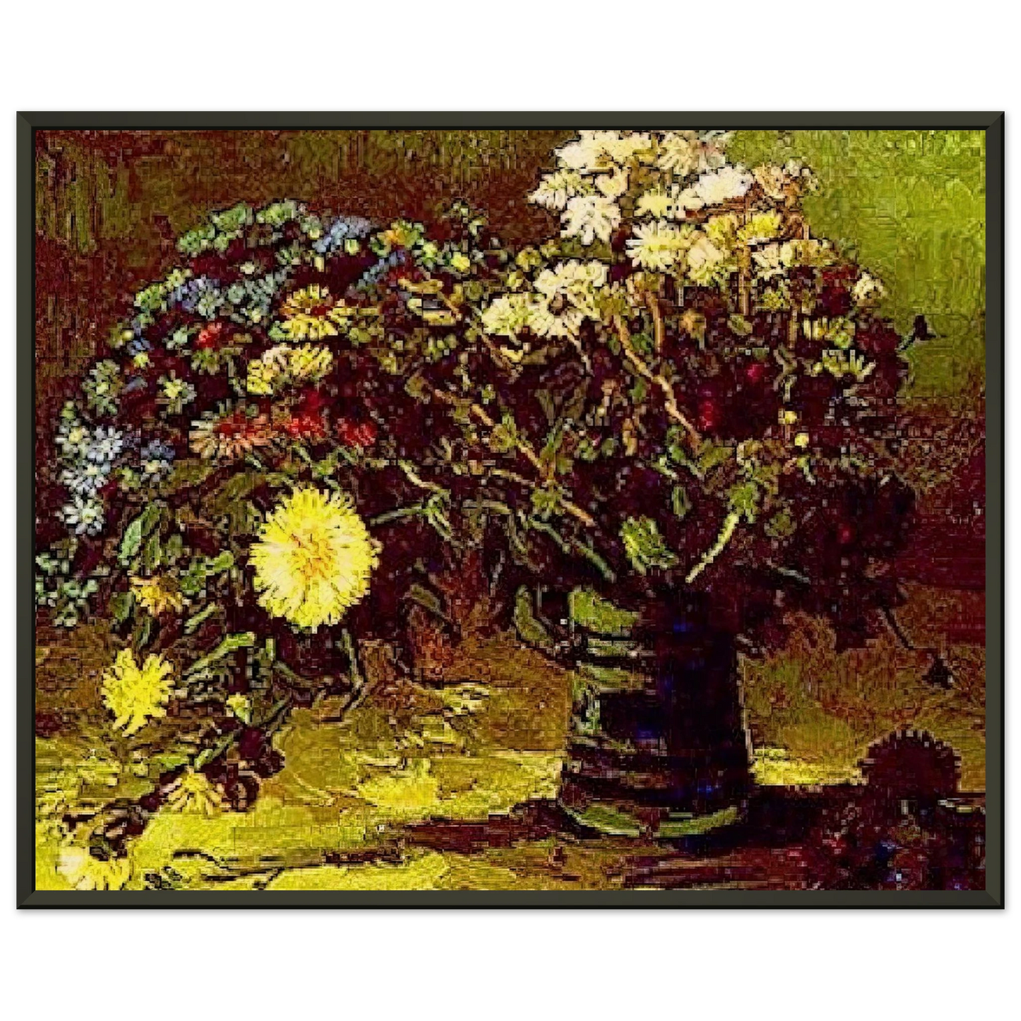 Vincent van Gogh Vase with Daisies Framed Art Print - Aluminum Frame - 60x80 cm / 24x32 inches