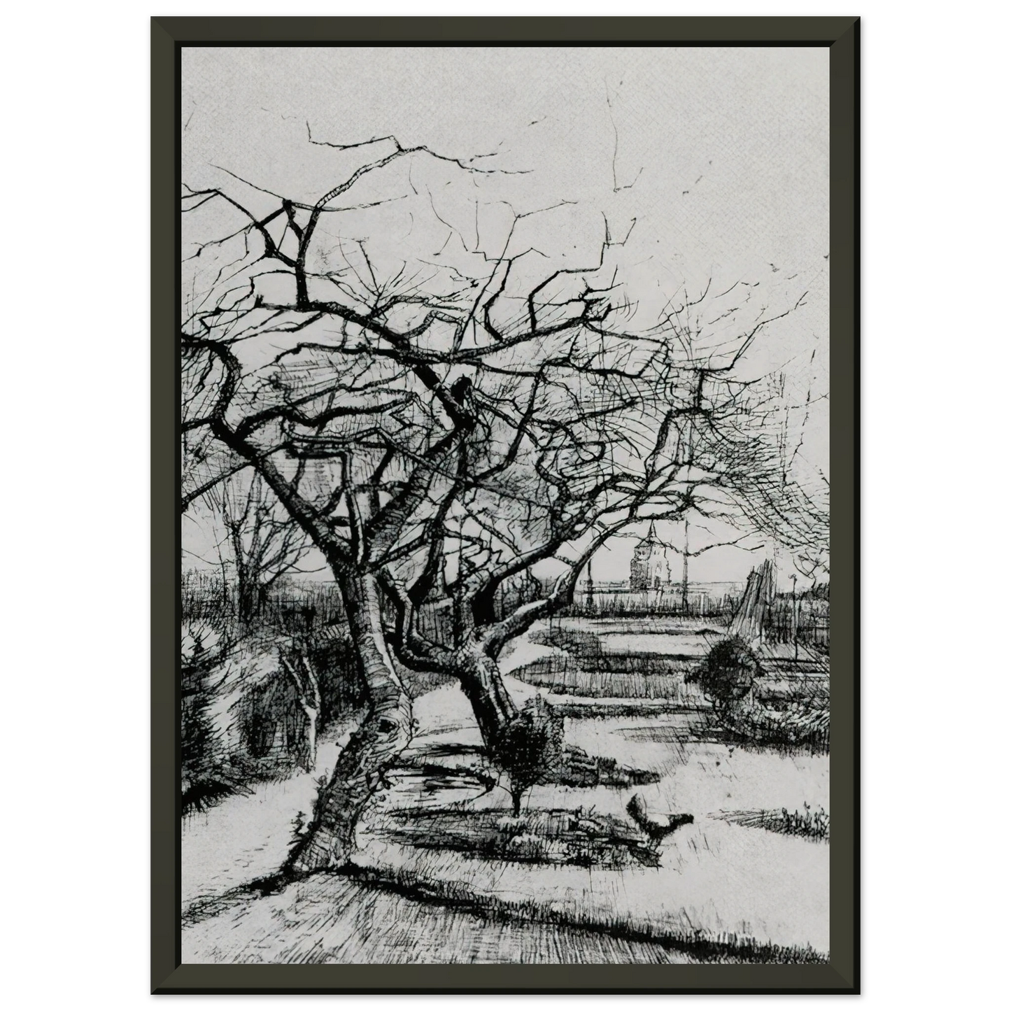 Vincent van Gogh  Parsonage Garden Framed Art Print  - Aluminum Frame - 40x50 cm / 16x20 inches