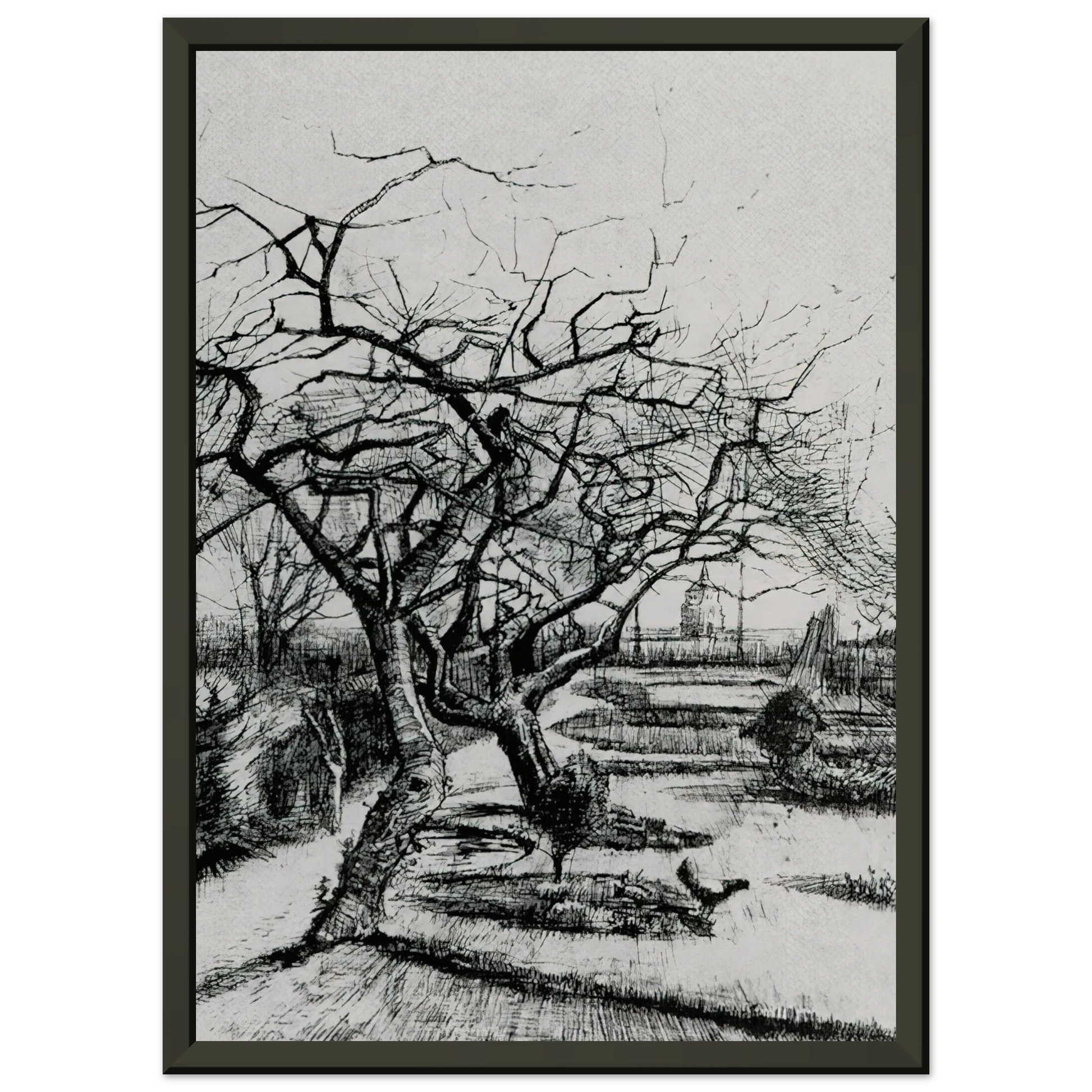 Vincent van Gogh  Parsonage Garden Framed Art Print  - Aluminum Frame - 40x50 cm / 16x20 inches