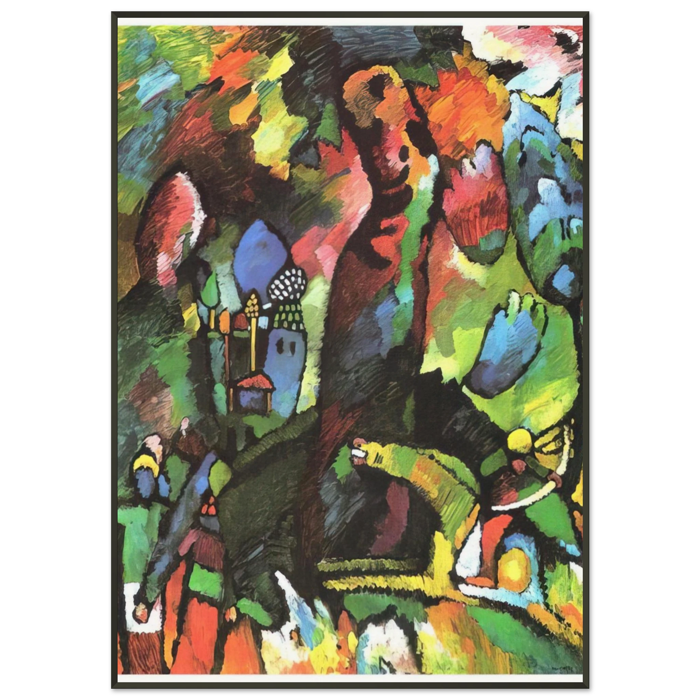 Wassily Kandinsky PICTURE WITH ARCHER 1909 Framed Art Print - Aluminum Frame - 21x29.7 cm / 8x12"