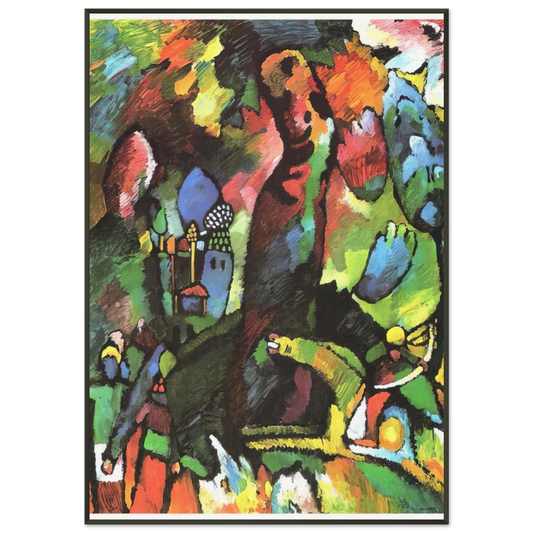 Wassily Kandinsky  PICTURE WITH ARCHER 1909 Framed Art Print  - Aluminum Frame - 21x29.7 cm / 8x12"