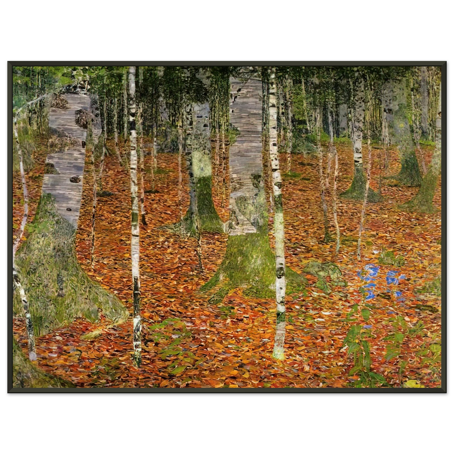 Gustav Klimt FARMHOUSE WITH BIRCH TREES 1903 Framed Art Print - Aluminum Frame - 40x50 cm / 16x20 inches