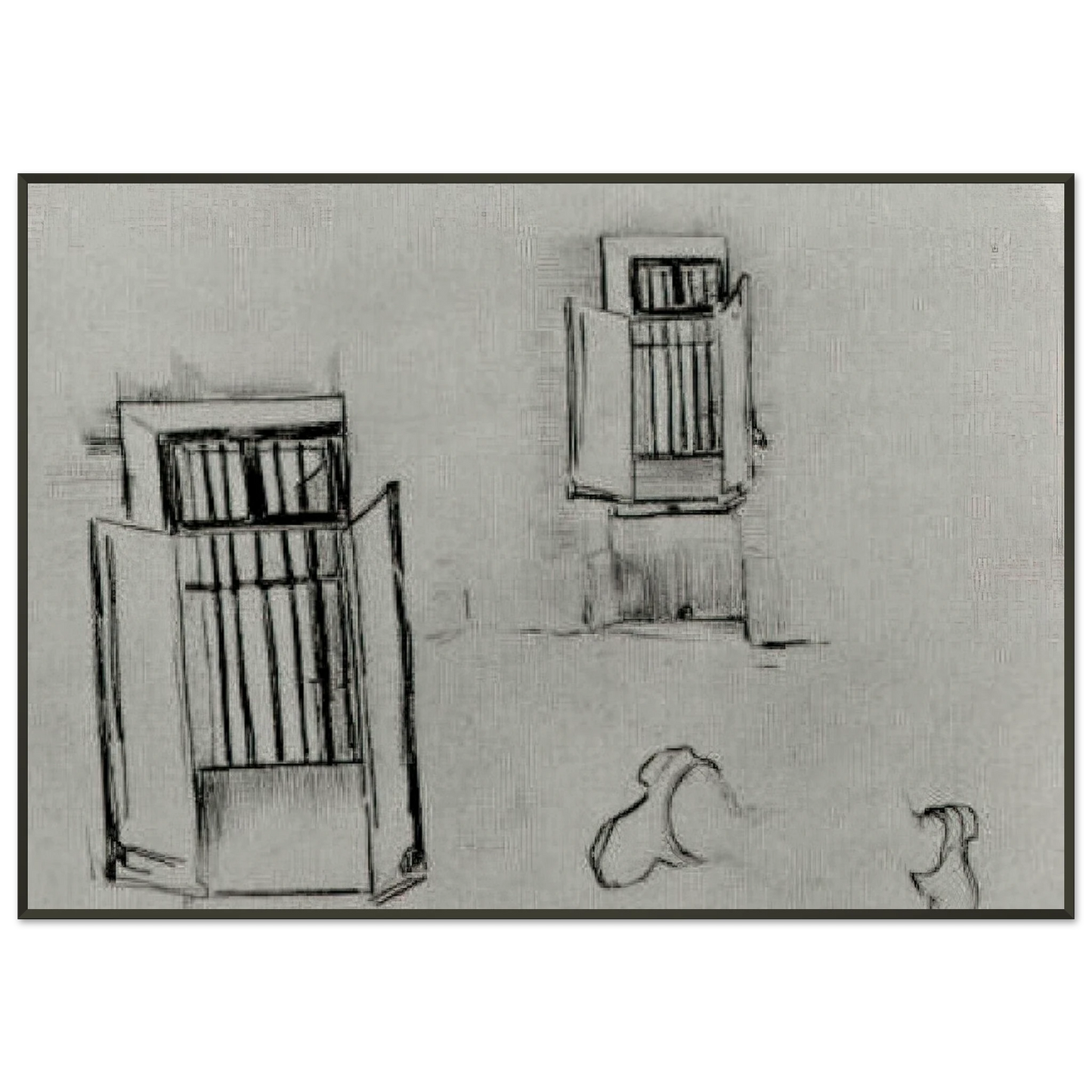 Vincent van Gogh Barred Windows Framed Art Print - Aluminum Frame - 21x29.7 cm / 8x12"