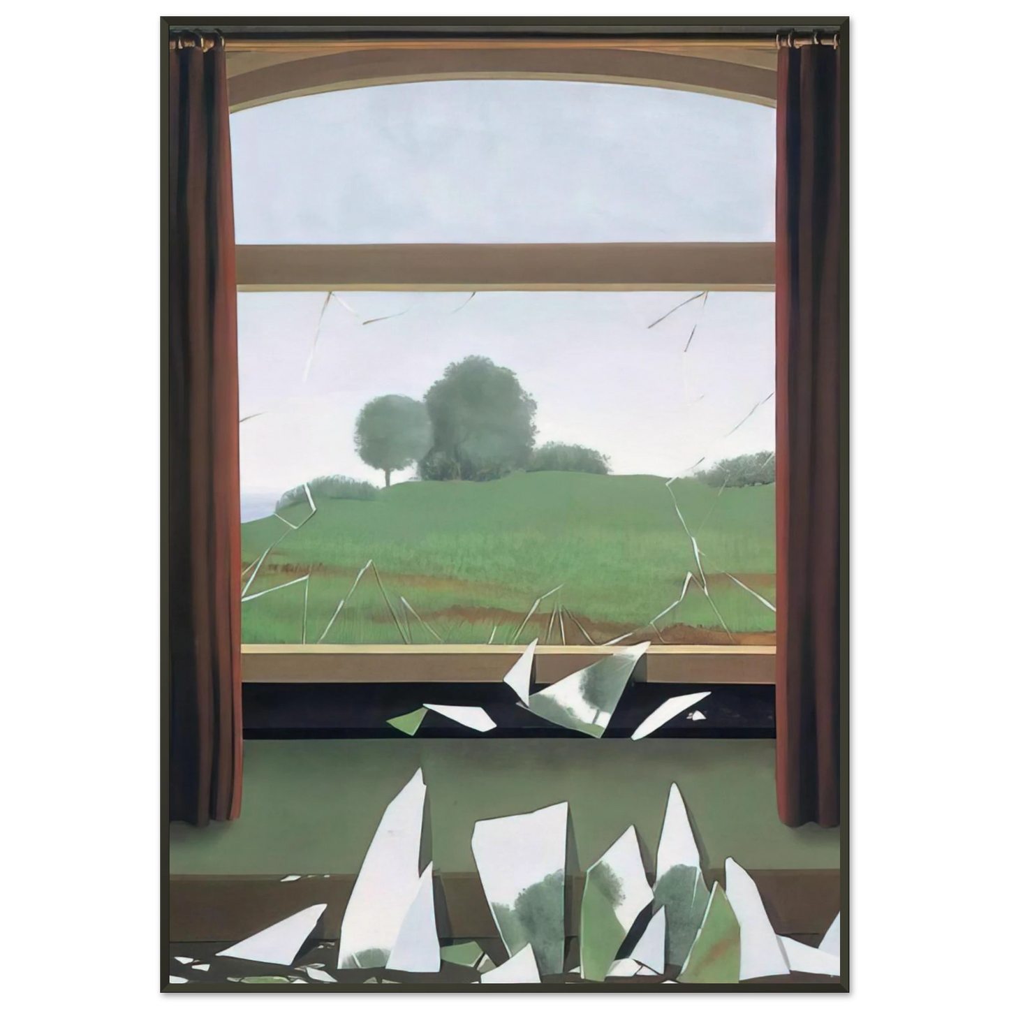 Rene Magritte THE KEY TO THE FIELDS 1936 Framed Art Print - Aluminum Frame - 21x29.7 cm / 8x12"