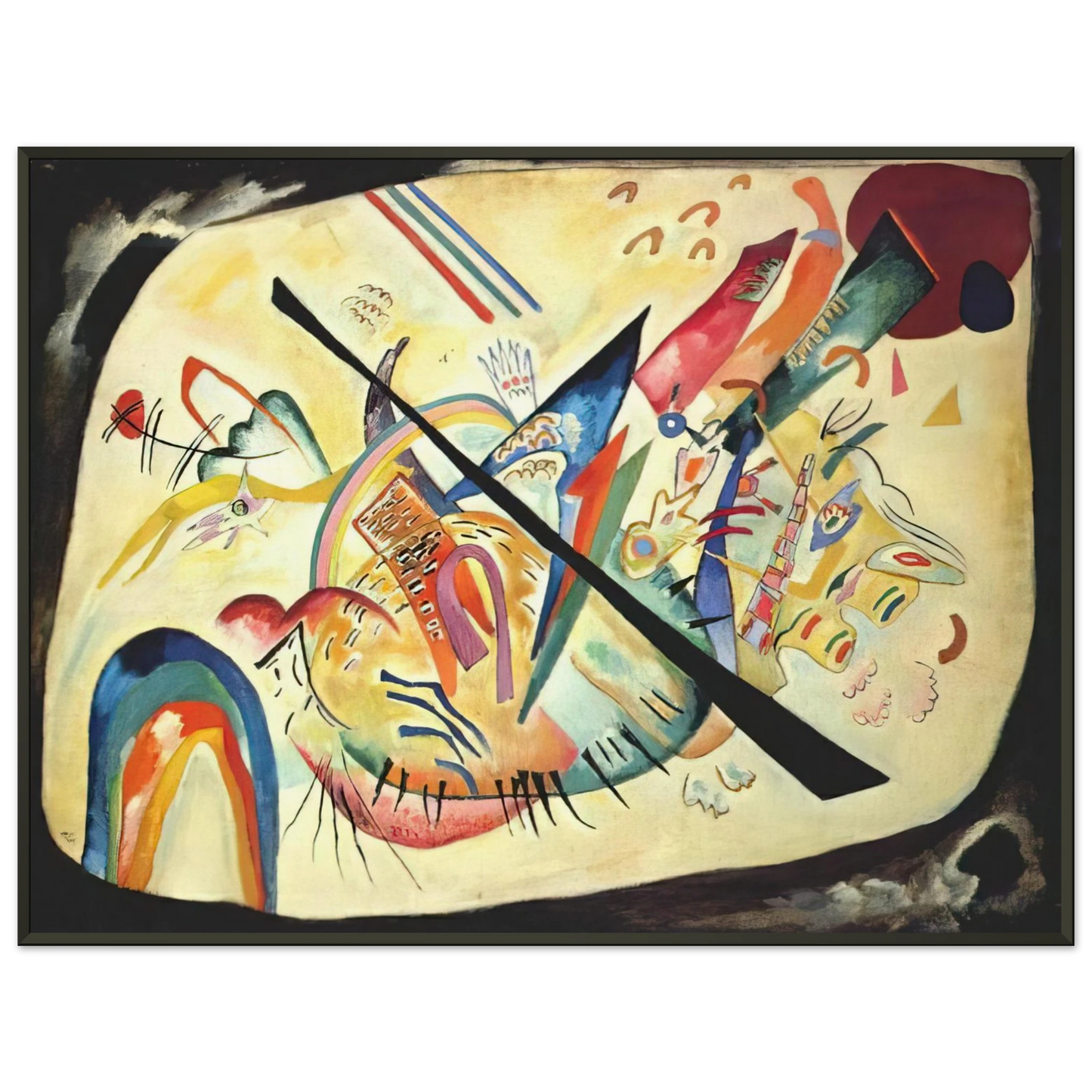 Wassily Kandinsky WHITE OVAL 1919 Framed Art Print - Aluminum Frame - 70x100 cm / 28x40 inches
