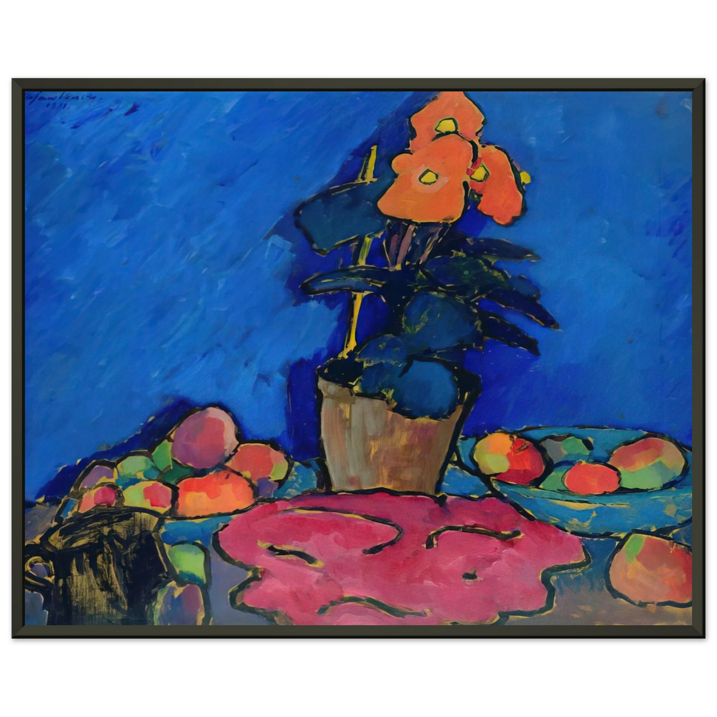 Alexej von Jawlensky STILL LIFE WITH BEGONIA 1911 Framed Art Print - Aluminum Frame - 40x50 cm / 16x20 inches
