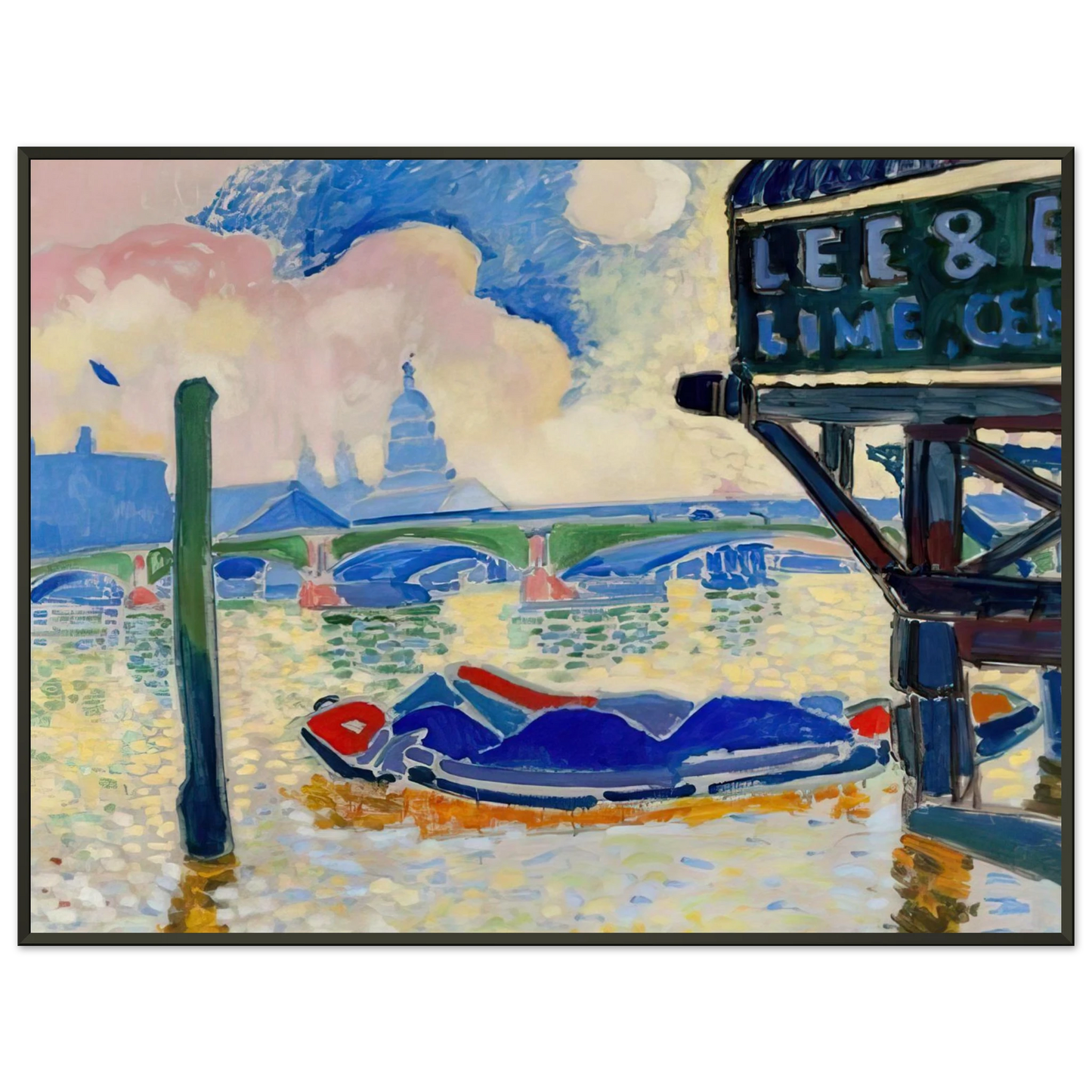 Andre Derain BARGES ON THE THAMES 1906 0 Framed Art Print - Aluminum Frame - 40x50 cm / 16x20 inches