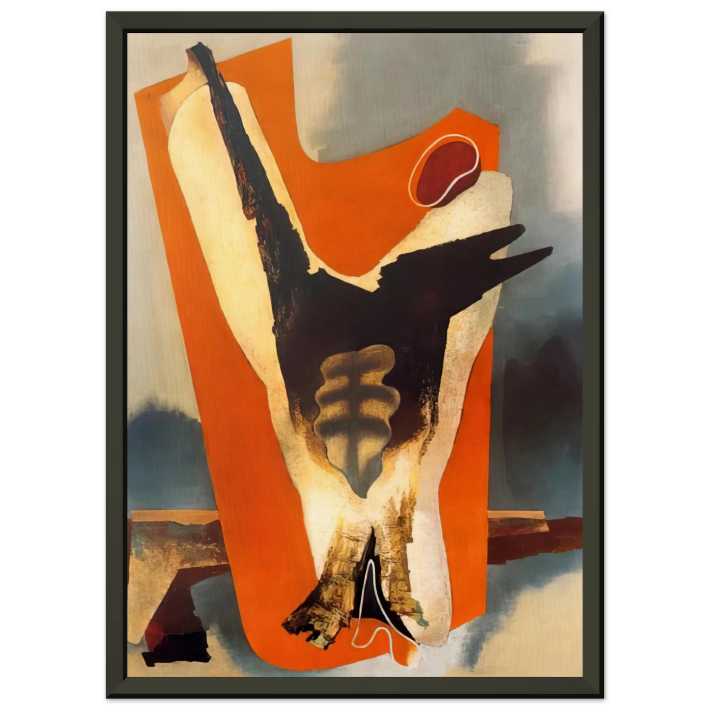 Enrico Prampolini THE FUNERAL OF ROMANTICISM AESTHETIC TRANSFIGURATION 1934 Framed Art Print - Aluminum Frame - 40x50 cm / 16x20 inches
