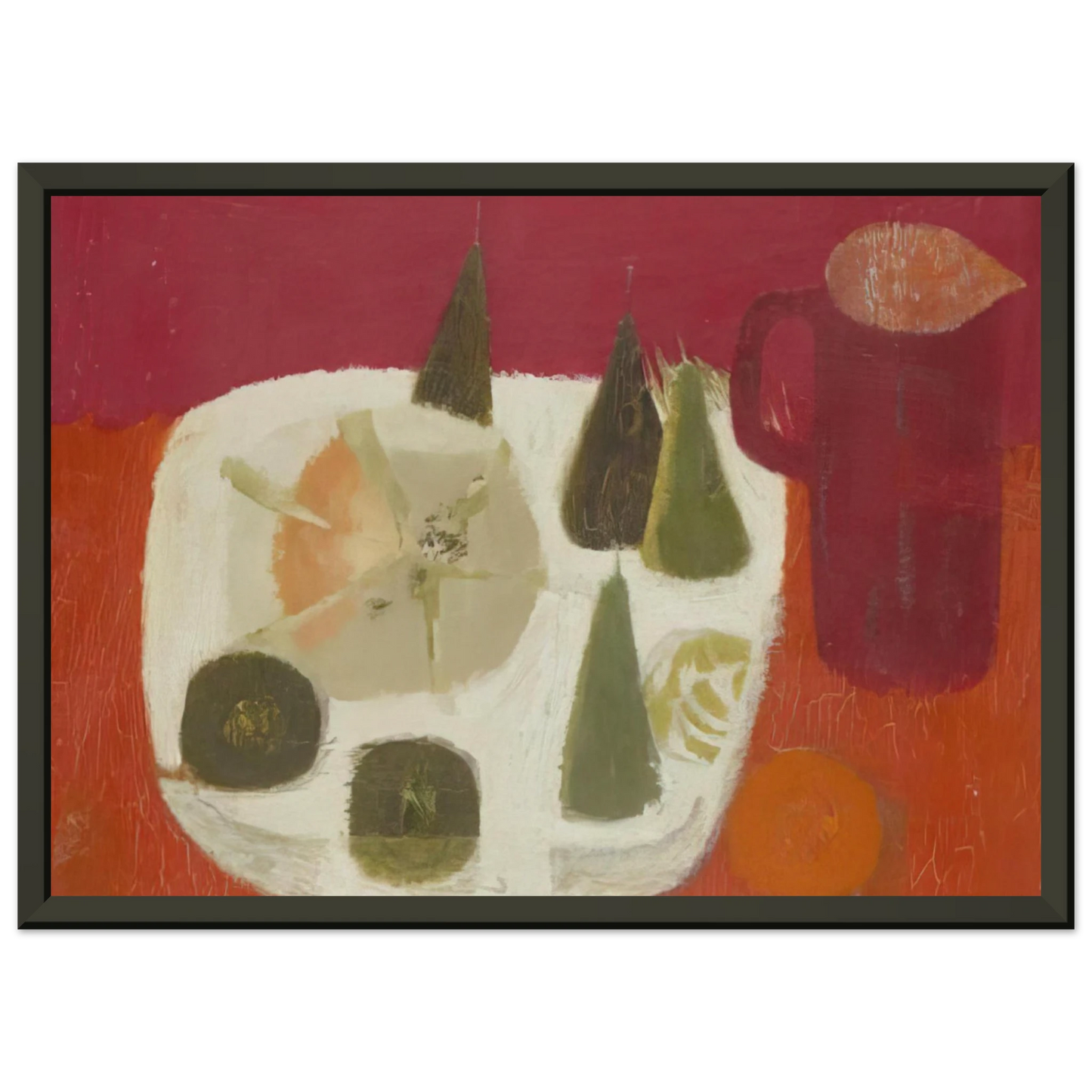 Mary Fedden Red Jug 1968 Framed Art Print - Aluminum Frame - 70x100 cm / 28x40 inches