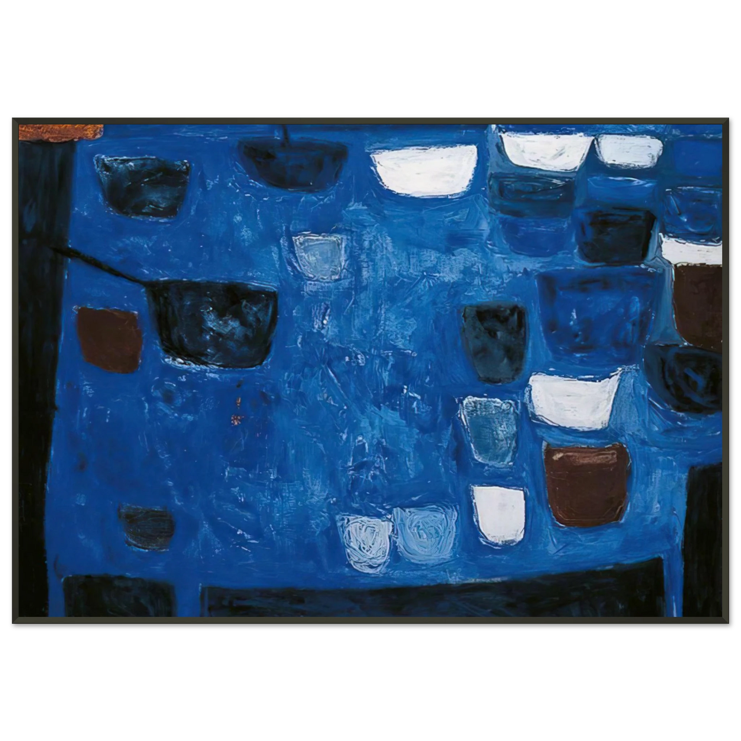 William Scott Blue Still Life 1957 Framed Art Print - Aluminum Frame - 21x29.7 cm / 8x12"