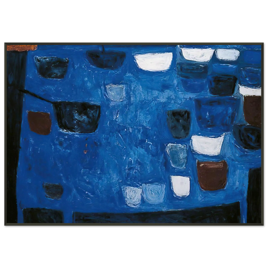 William Scott  Blue Still Life  1957 Framed Art Print  - Aluminum Frame - 21x29.7 cm / 8x12"