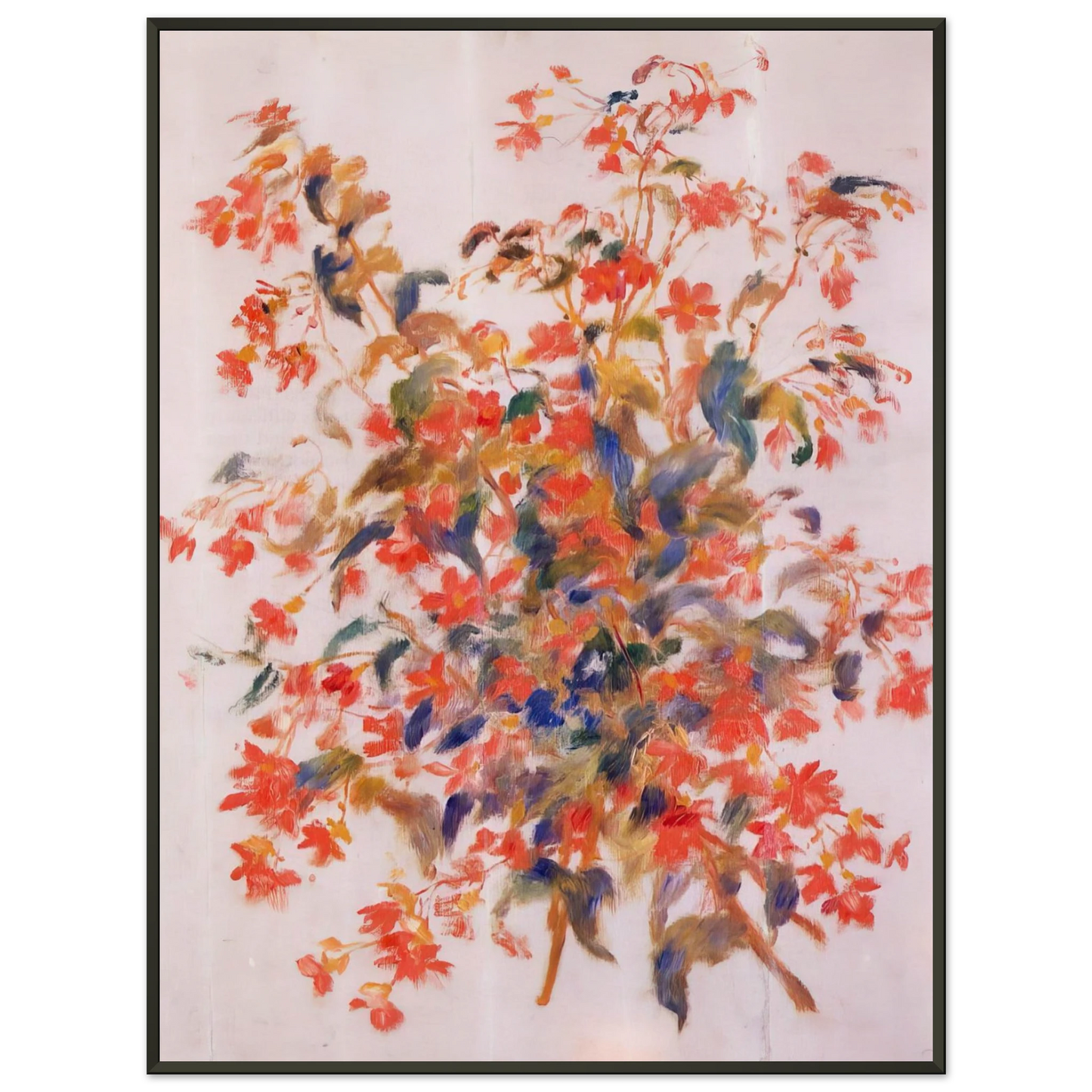 PierreAuguste Renoir Still Life with Fuscias Framed Art Print - Aluminum Frame - 60x80 cm / 24x32 inches