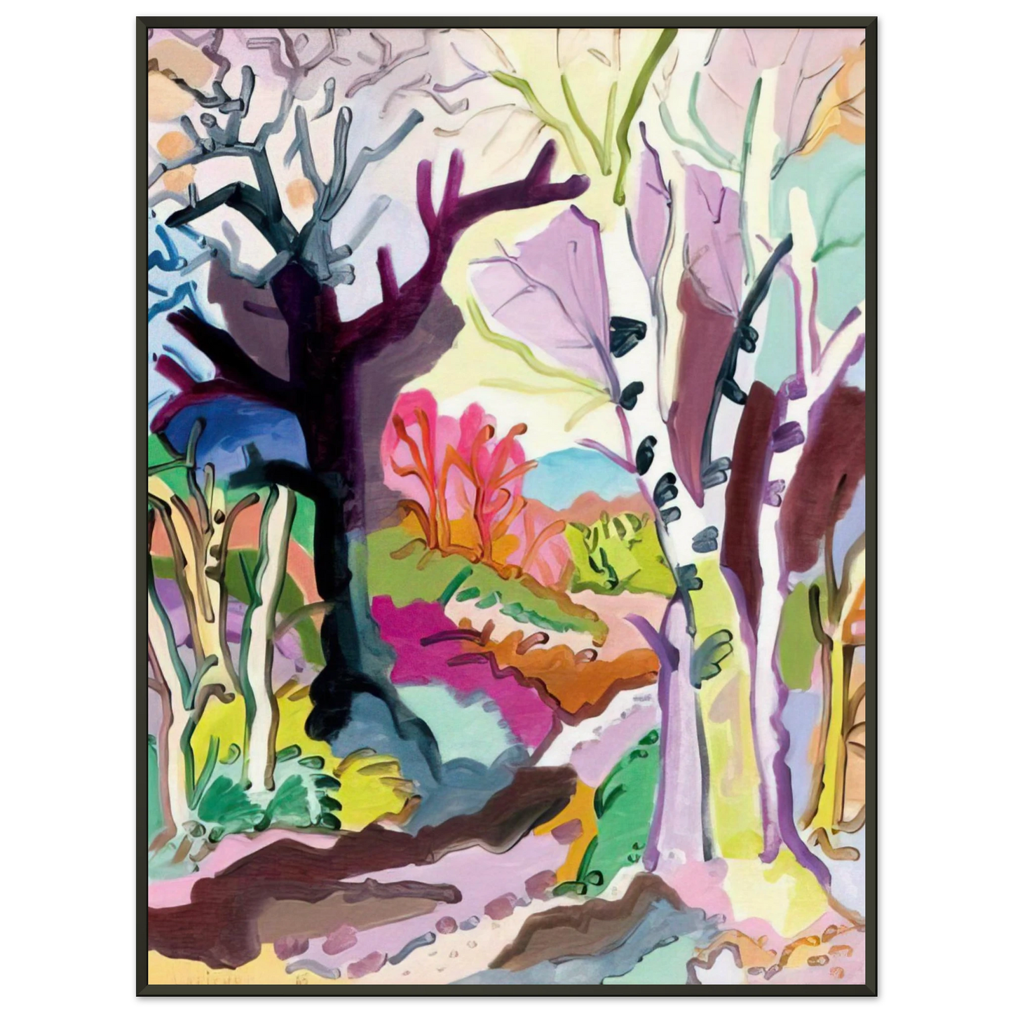 Charles Lapicque Lhiver dans les bois 1965 Framed Art Print - Aluminum Frame - 70x100 cm / 28x40 inches