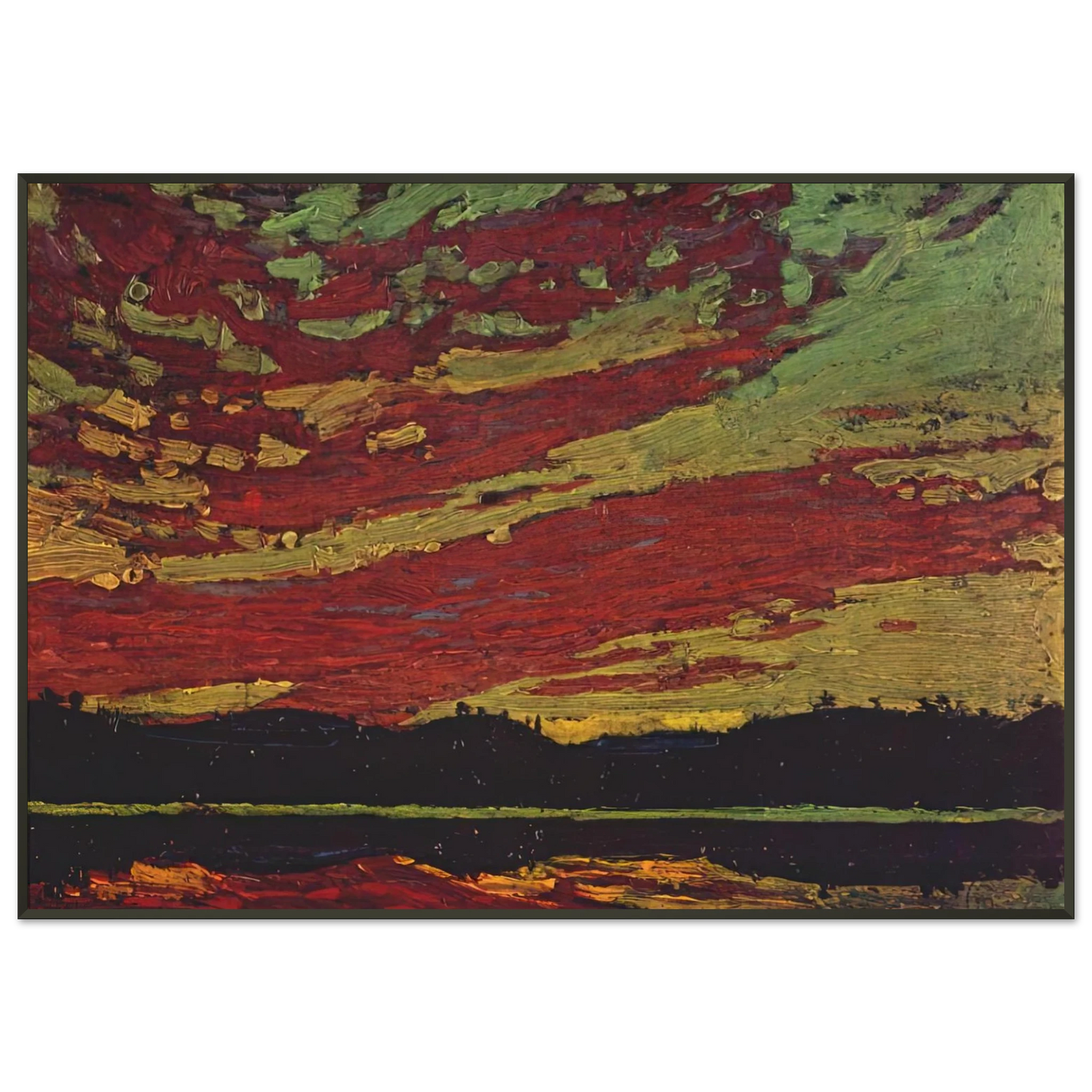 Tom Thomson SUNSET 1915 Framed Art Print - Aluminum Frame - 21x29.7 cm / 8x12"