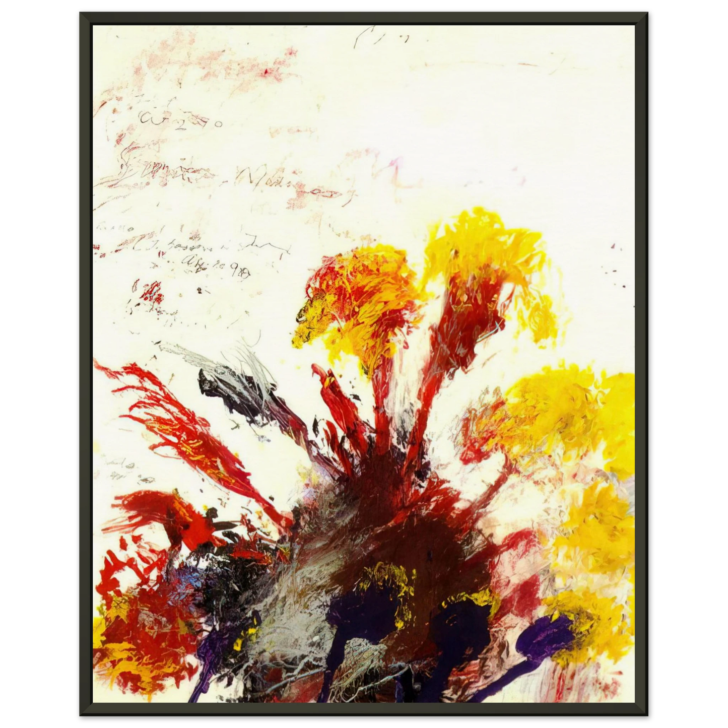 Cy Twombly Summer Madness Framed Art Print - Aluminum Frame - 70x100 cm / 28x40 inches