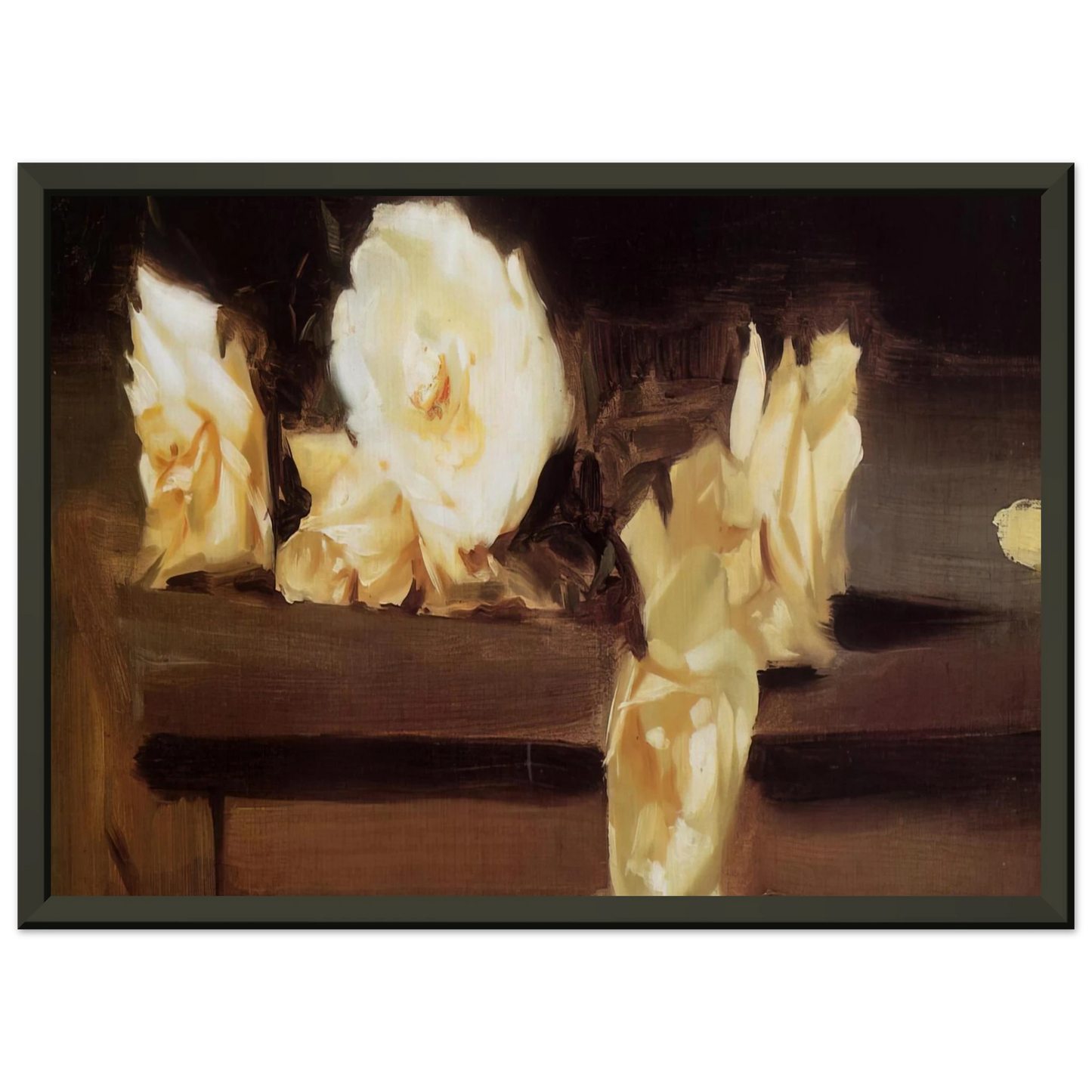 John Singer Sargent Roses Framed Art Print - Aluminum Frame - 40x50 cm / 16x20 inches