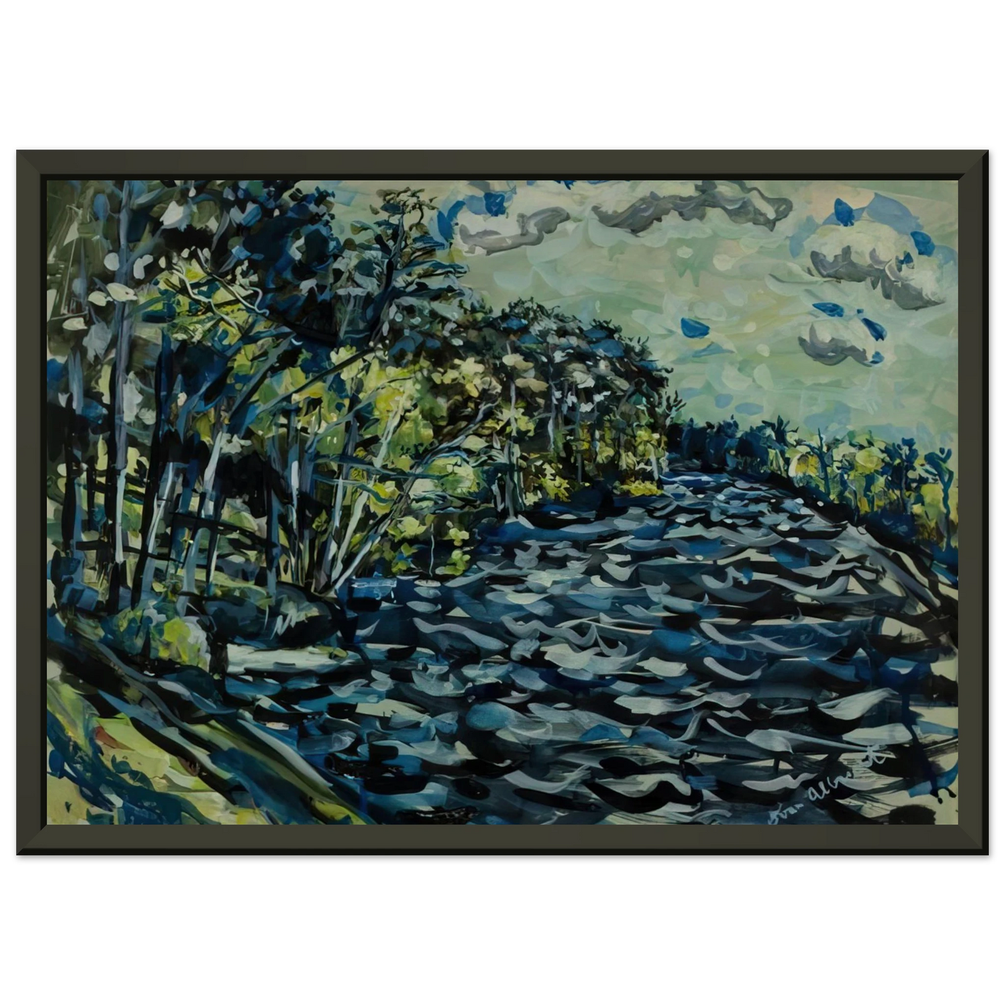 Ivan Albright ST MARY S BLACK RIVER IS BLUE GEORGIA 1964 Framed Art Print - Aluminum Frame - 60x80 cm / 24x32 inches