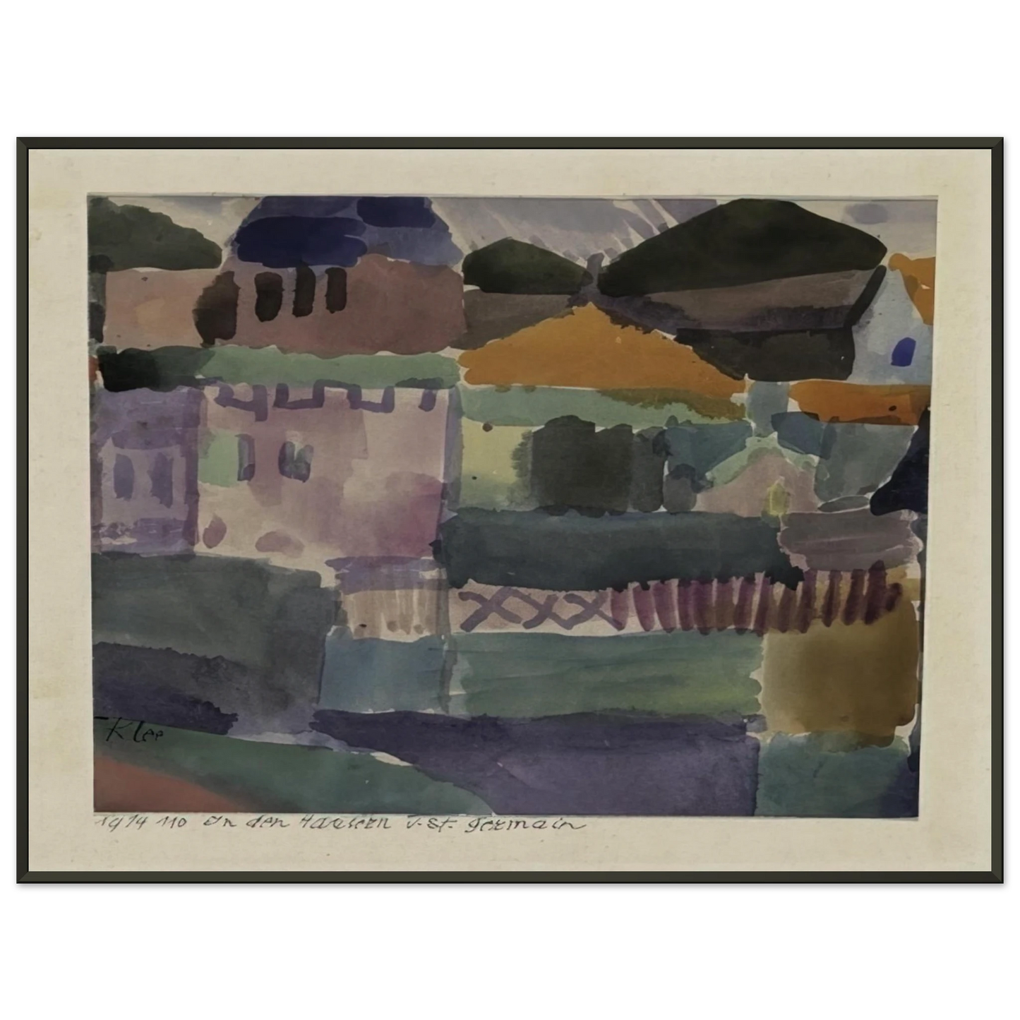 Paul Klee  IN THE HOUSES OF ST GERMAIN 1914 Framed Art Print  - Aluminum Frame - 40x50 cm / 16x20 inches
