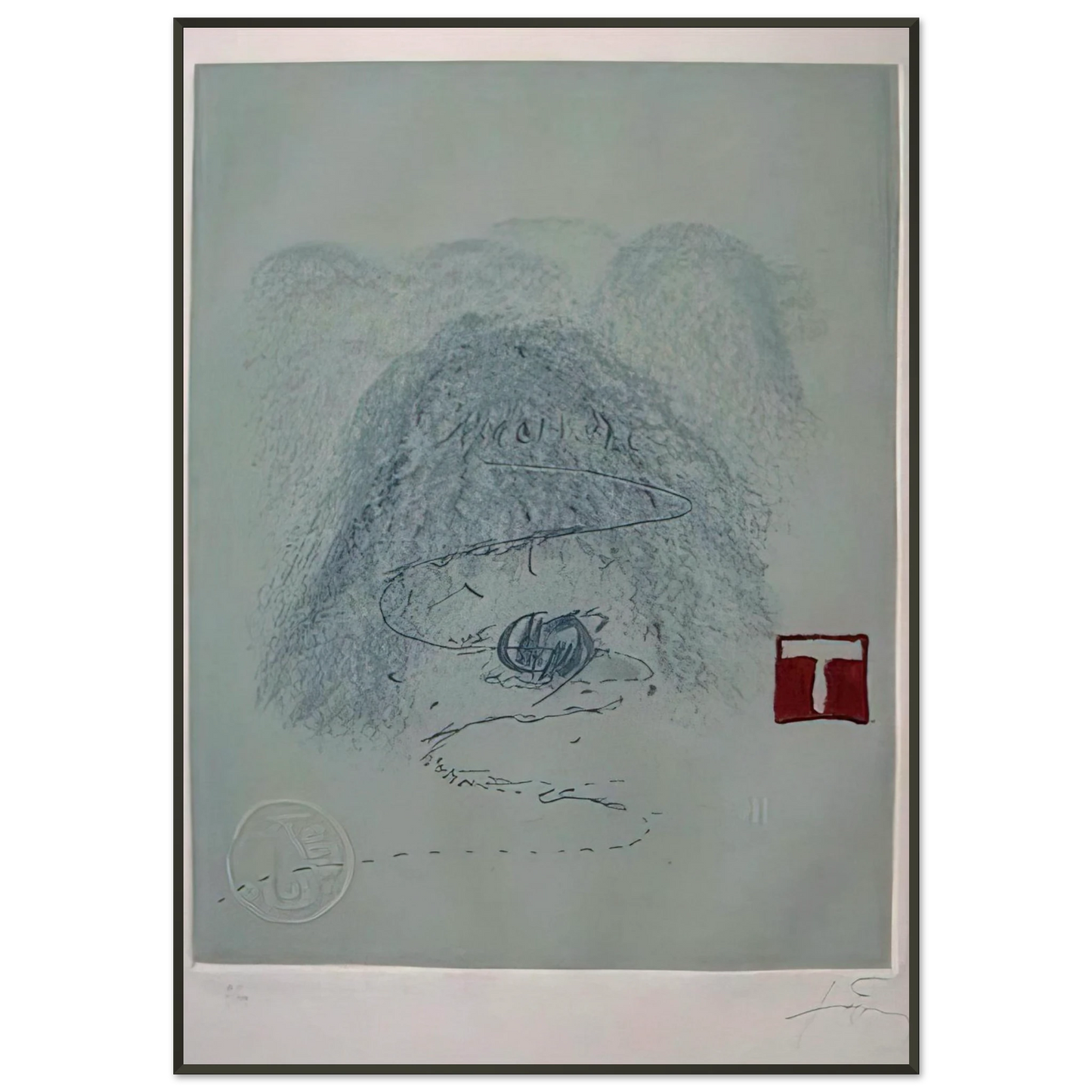 Antoni Tapies APARICIONS 3 1982 Framed Art Print - Aluminum Frame - 21x29.7 cm / 8x12"