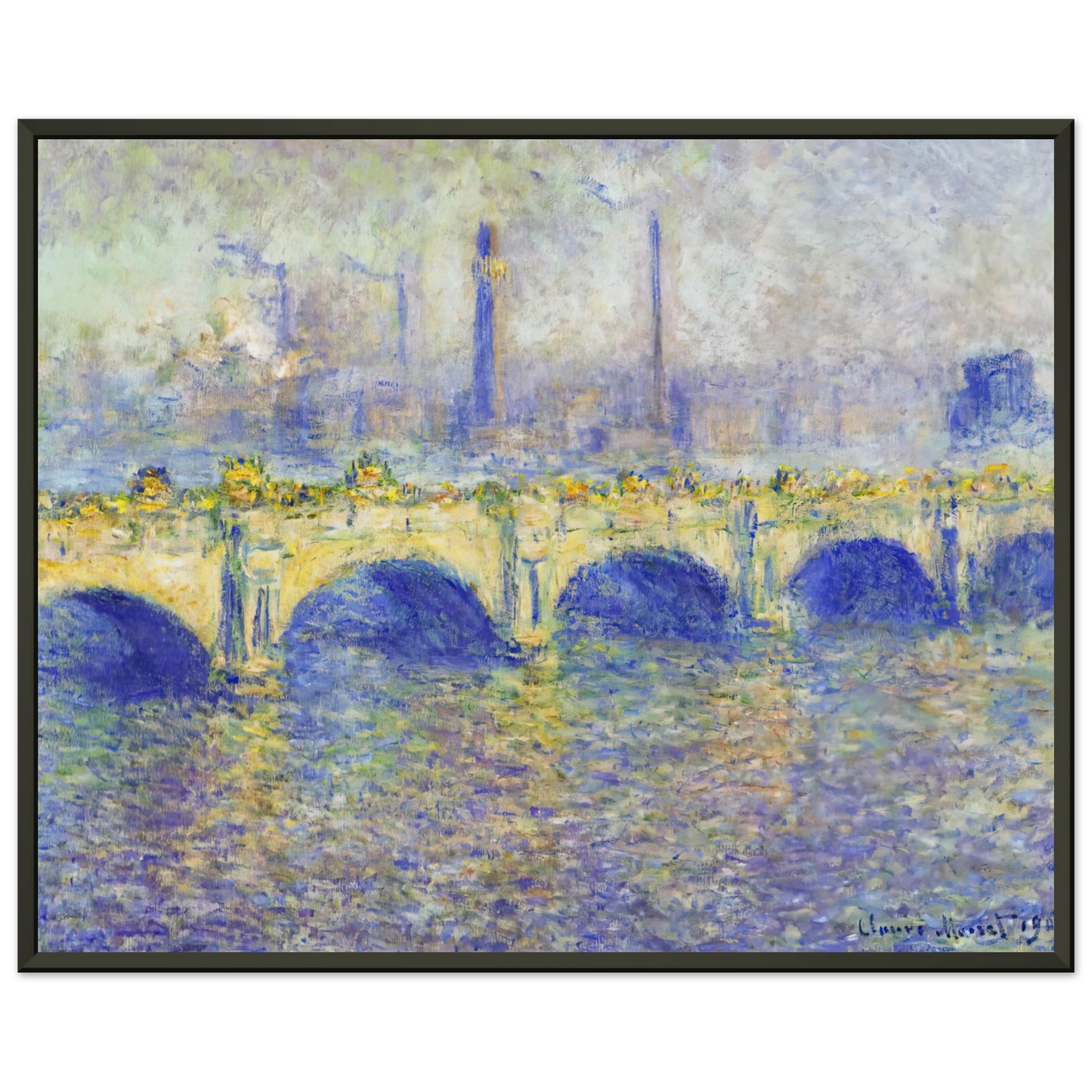 claude monet Waterloo Bridge Effect of the Sun Framed Art Print - Aluminum Frame - 60x80 cm / 24x32 inches