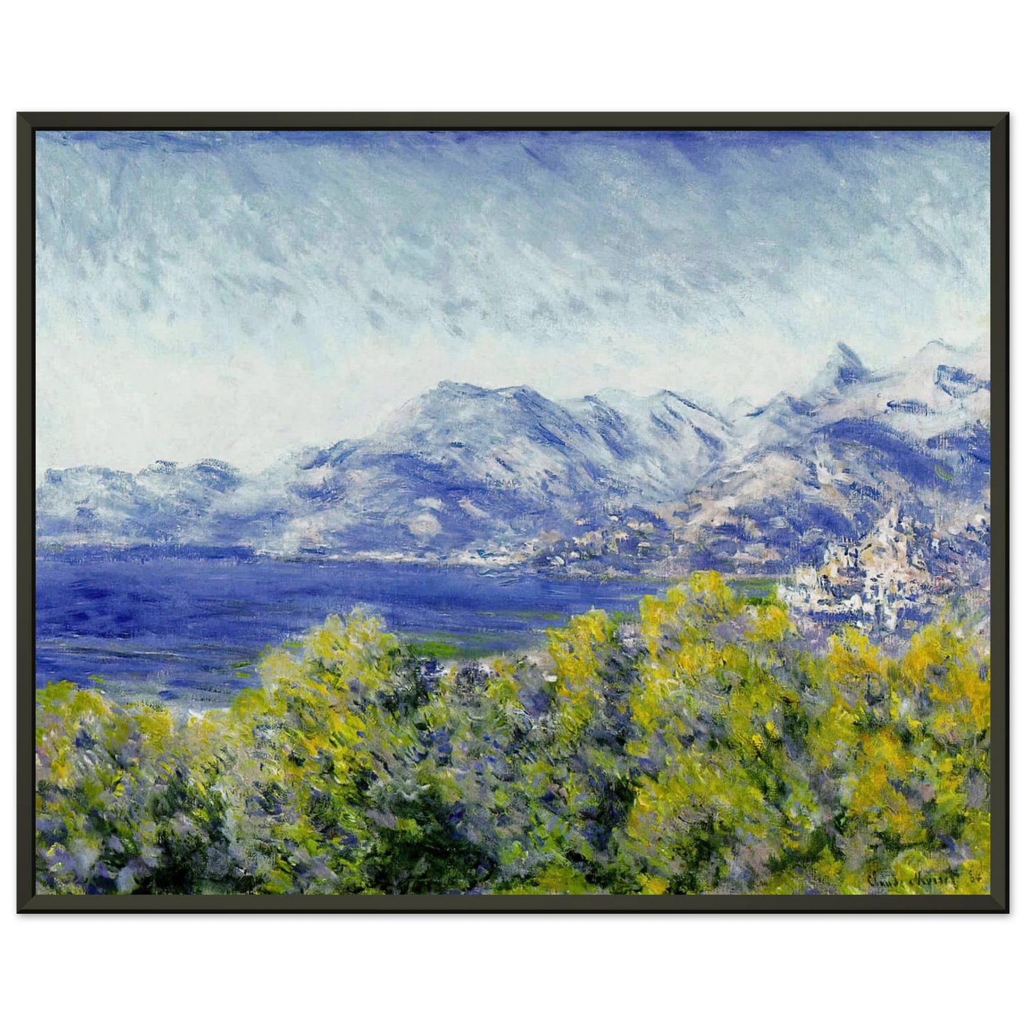 claude monet View of Ventimiglia Framed Art Print - Aluminum Frame - 40x50 cm / 16x20 inches