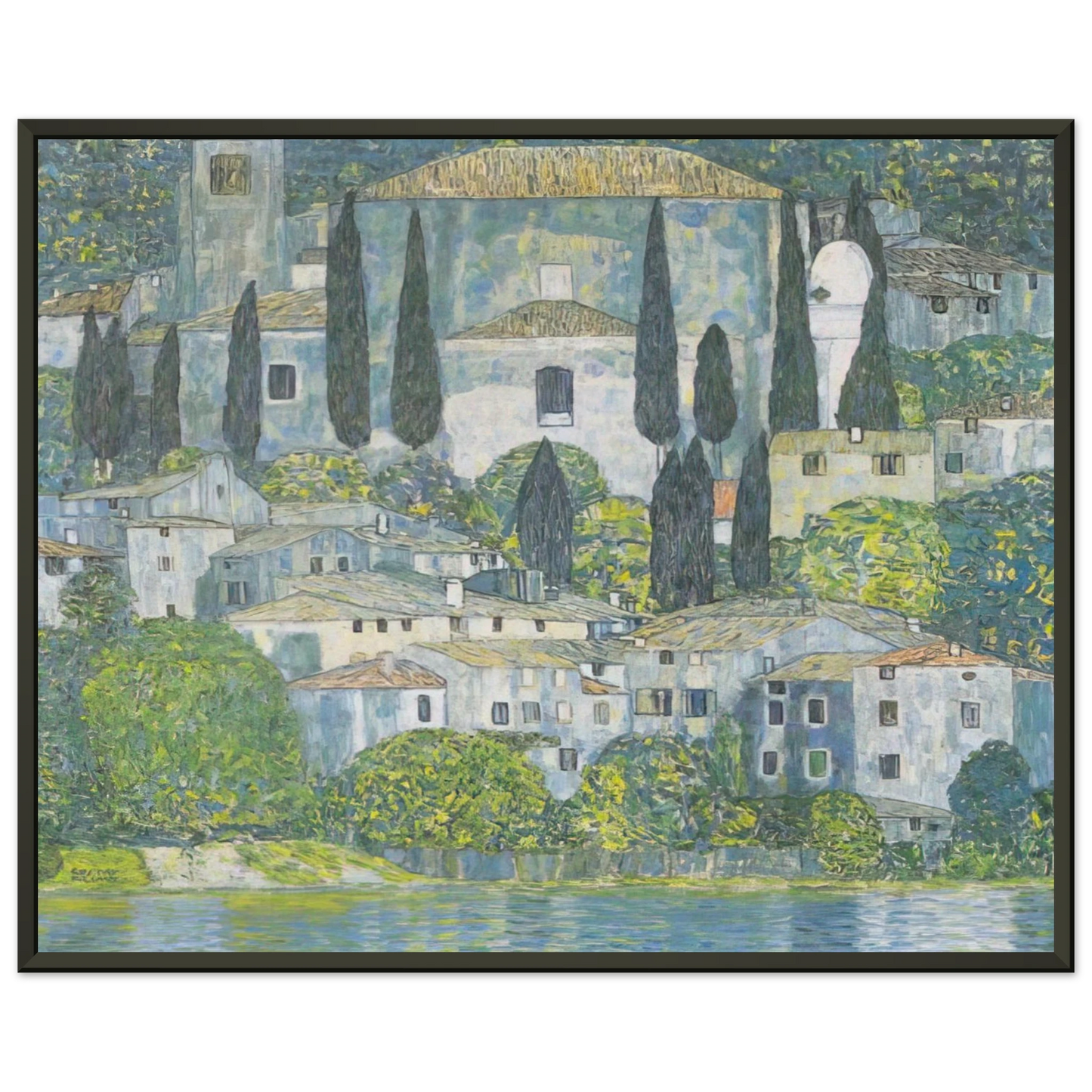 Gustav Klimt CHRURCH IN CASSONE 1913 Framed Art Print - Aluminum Frame - 70x100 cm / 28x40 inches