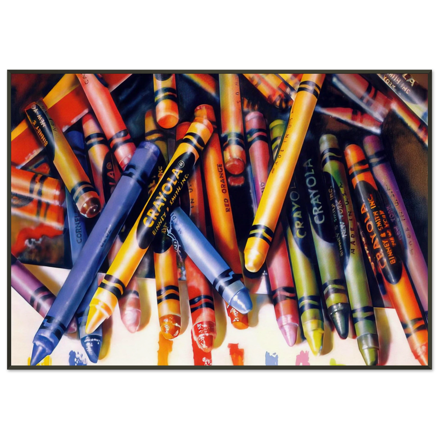 Audrey Flack CRAYOLA 1973 Framed Art Print - Aluminum Frame - 21x29.7 cm / 8x12"