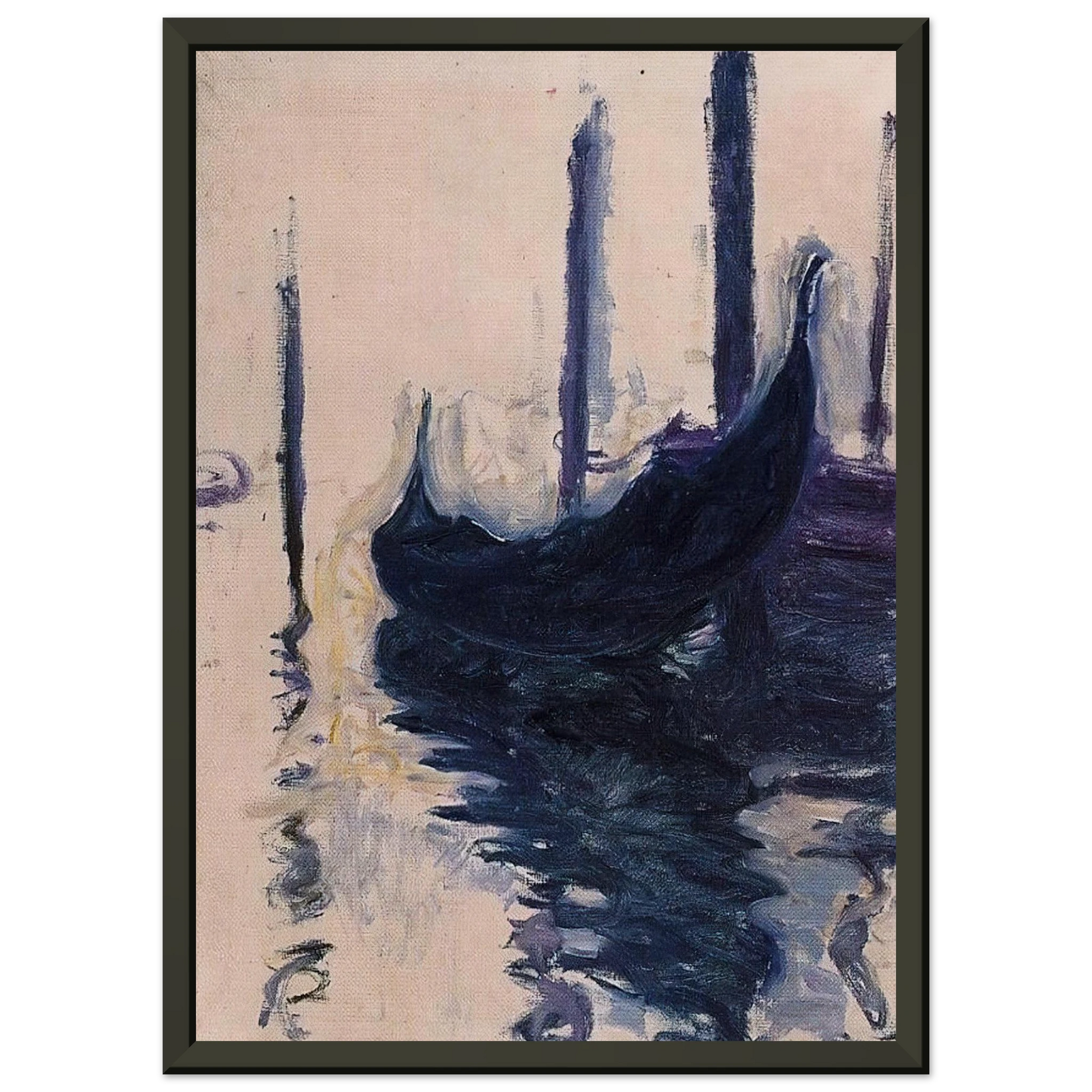 claude monet  Gondola in Venice Framed Art Print  - Aluminum Frame - 70x100 cm / 28x40 inches
