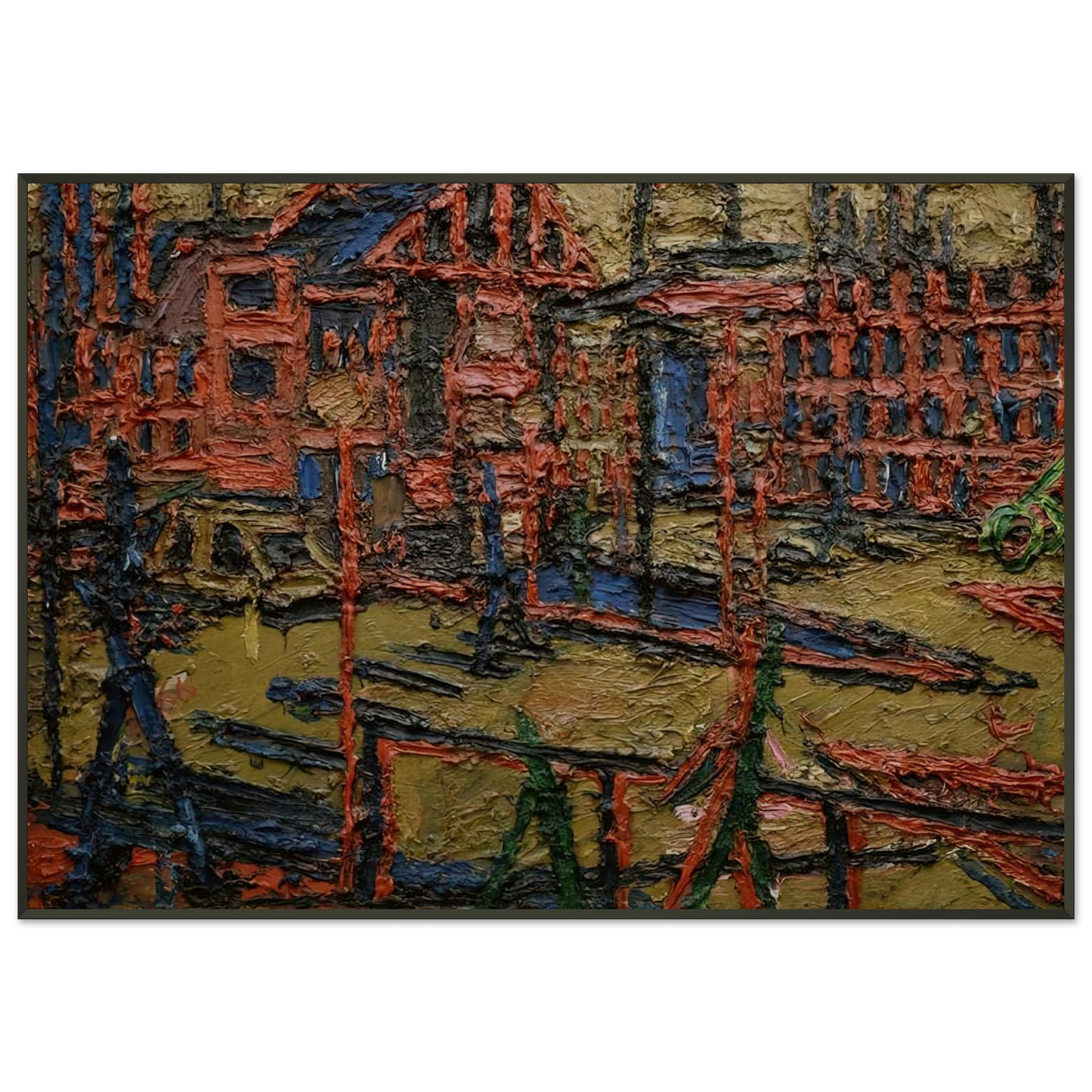Frank Auerbach BEHIND CAMDEN TOWN STATION SUMMER EVENING Framed Art Print - Aluminum Frame - 21x29.7 cm / 8x12"