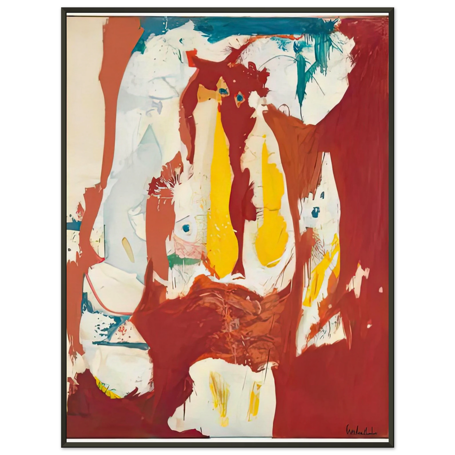 Helen Frankenthaler The Red Sea 1959 Framed Art Print - Aluminum Frame - 40x50 cm / 16x20 inches