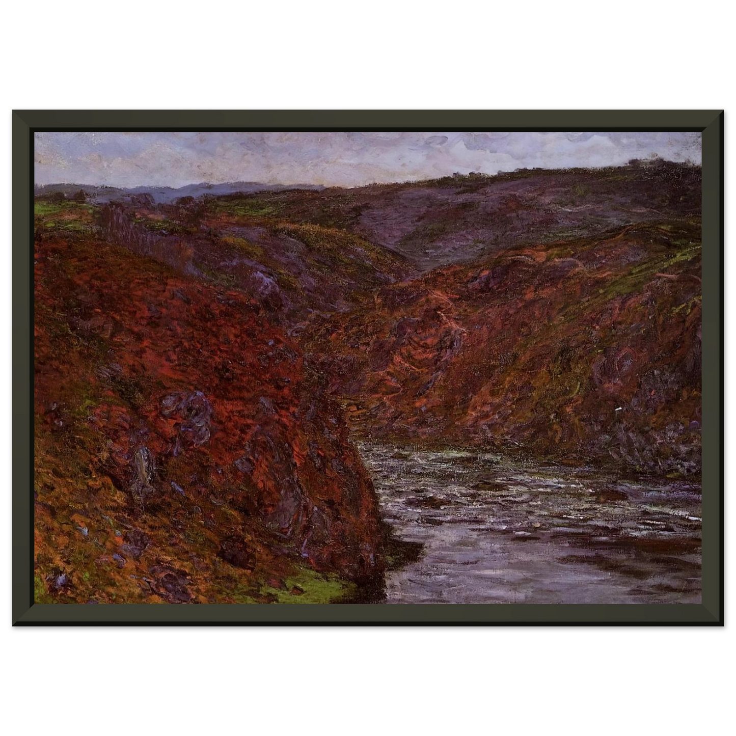 claude monet Valley of the Creuse Grey Sky Framed Art Print - Aluminum Frame - 70x100 cm / 28x40 inches
