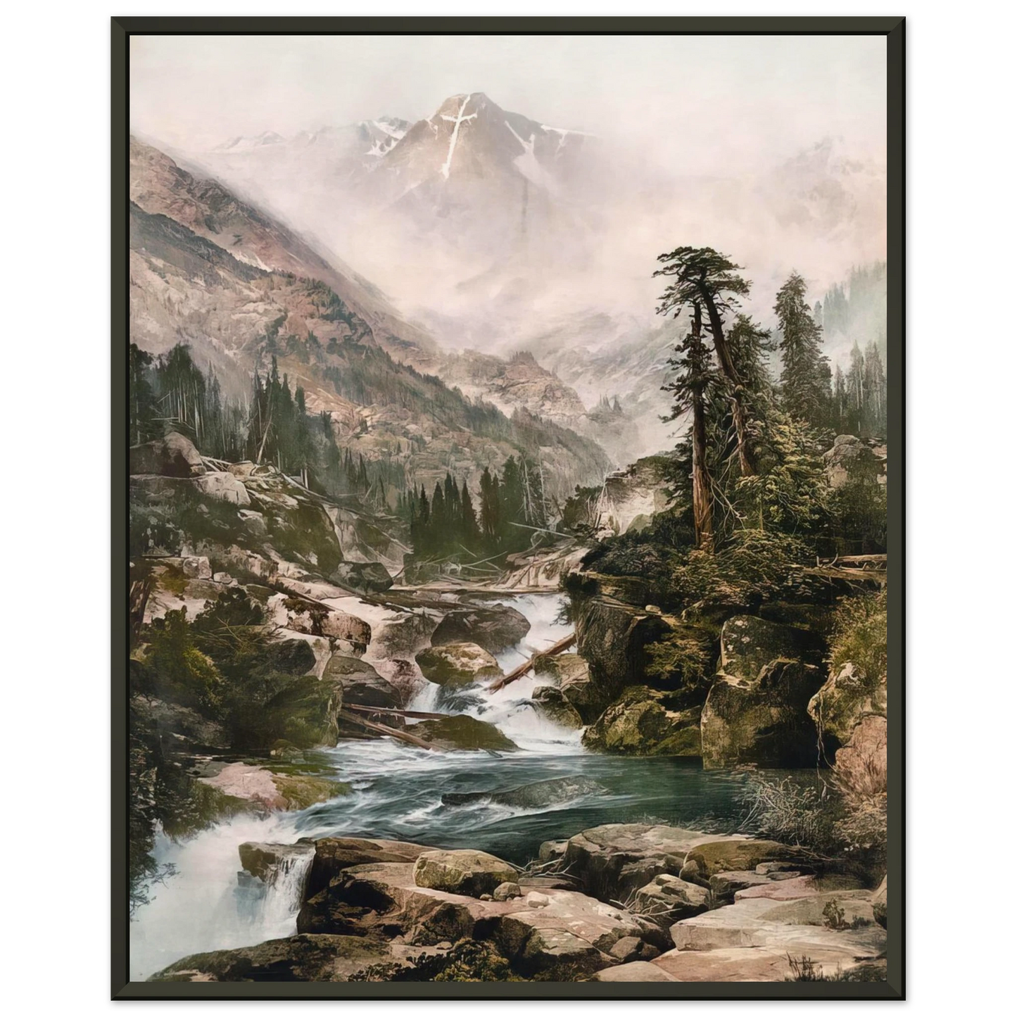 Thomas Moran Mount of the Holy Cross Framed Art Print - Aluminum Frame - 60x80 cm / 24x32 inches