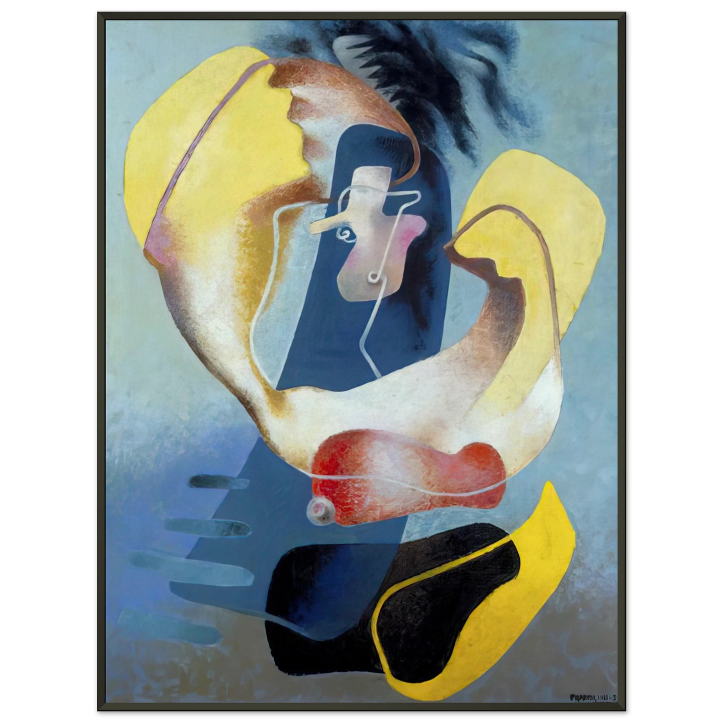 Enrico Prampolini FIGURA NELLO SPAZIO I 1937 Framed Art Print - Aluminum Frame - 60x80 cm / 24x32 inches