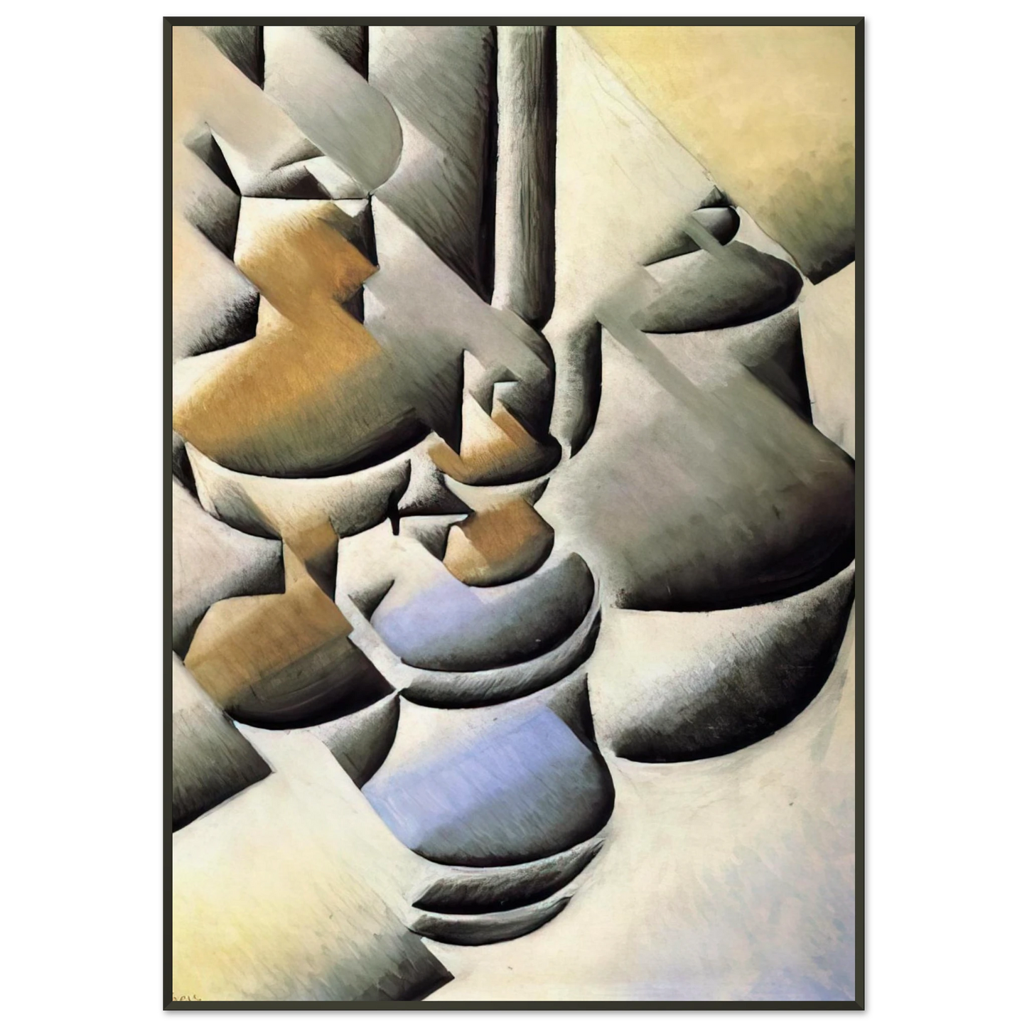 Juan Gris  STILL LIFE WITH OIL LAMP 1912 Framed Art Print  - Aluminum Frame - 21x29.7 cm / 8x12"