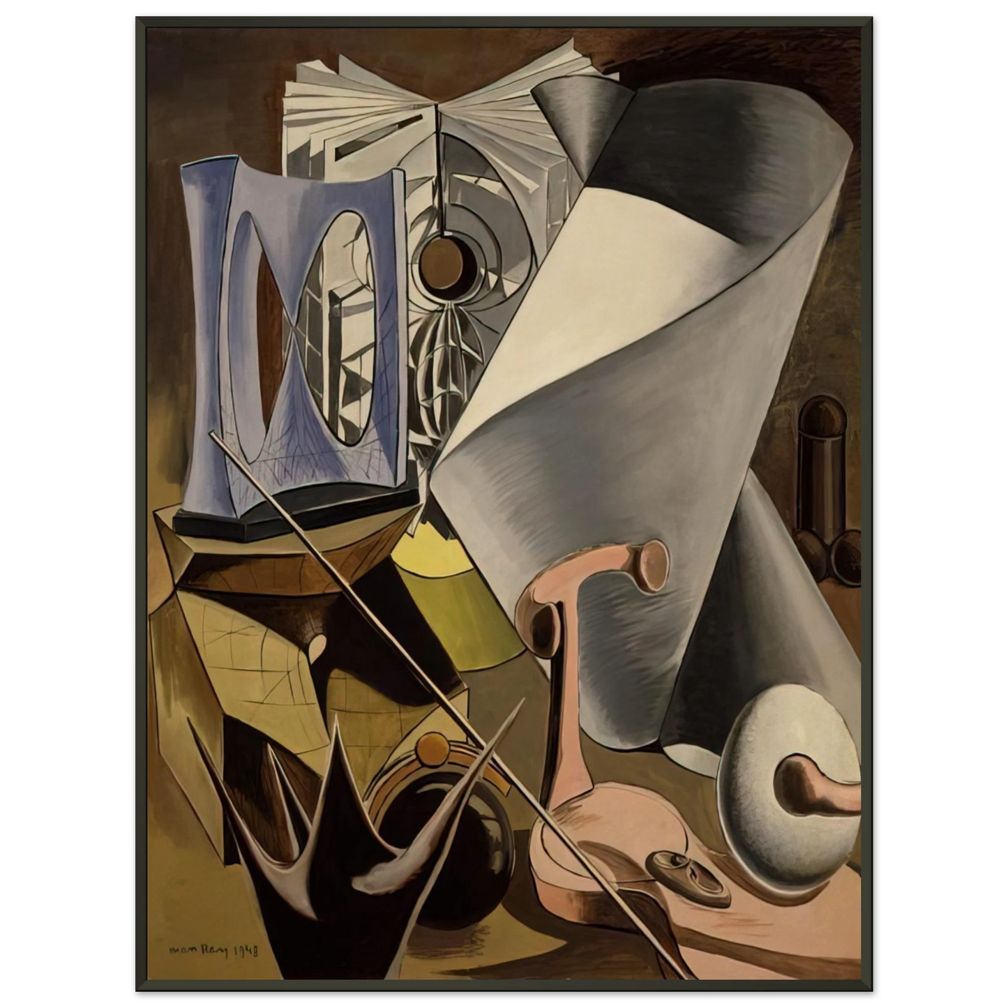 Man Ray  SHAKESPEAREAN EQUATION TWELFTH NIGHT Framed Art Print  - Aluminum Frame - 40x50 cm / 16x20 inches
