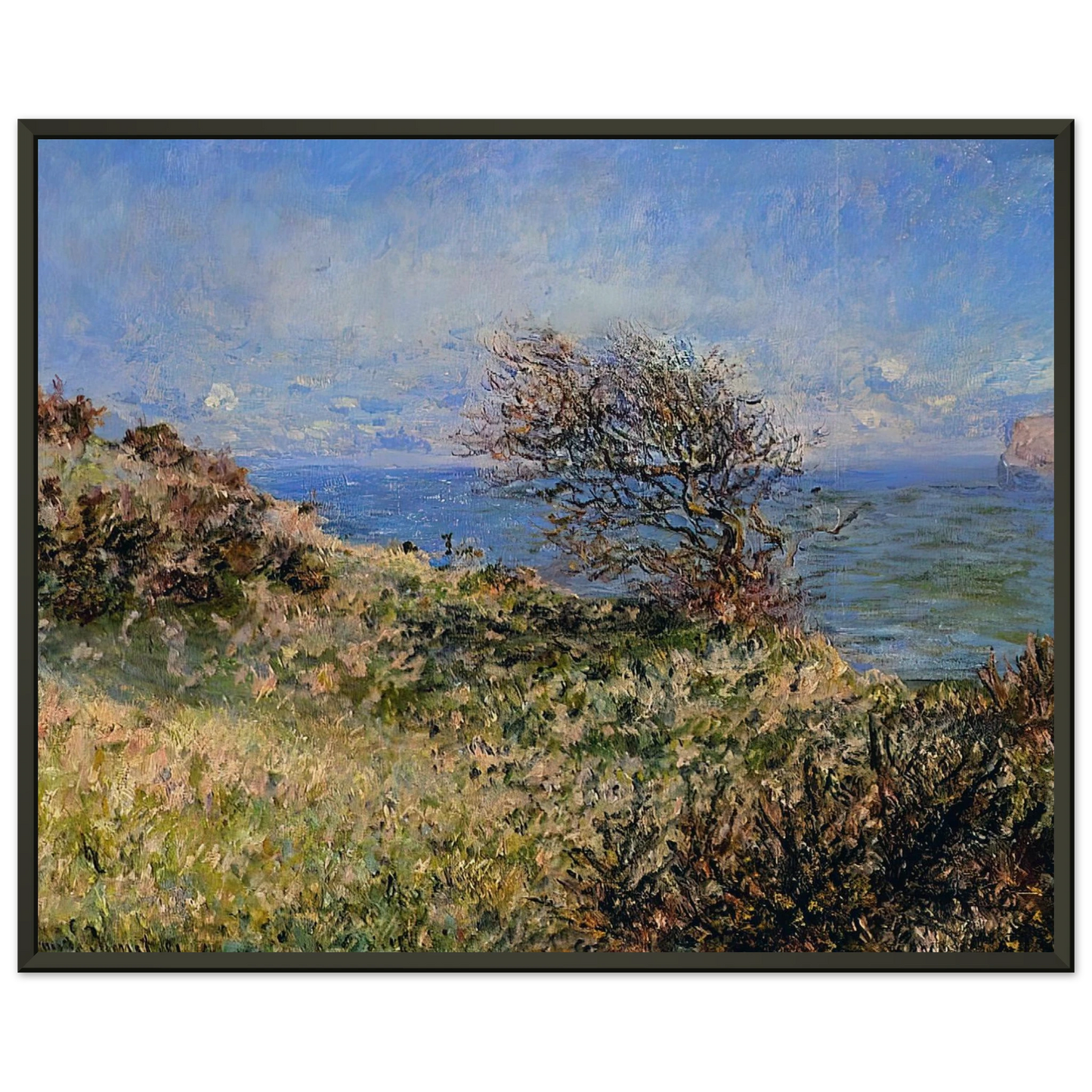 claude monet  On the Cliff at Fecamp Framed Art Print  - Aluminum Frame - 40x50 cm / 16x20 inches