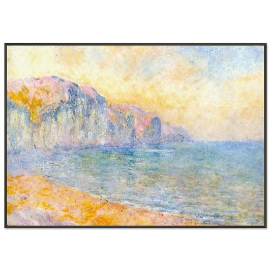 claude monet  Cliffs at Pourville Morning Framed Art Print  - Aluminum Frame - 21x29.7 cm / 8x12"