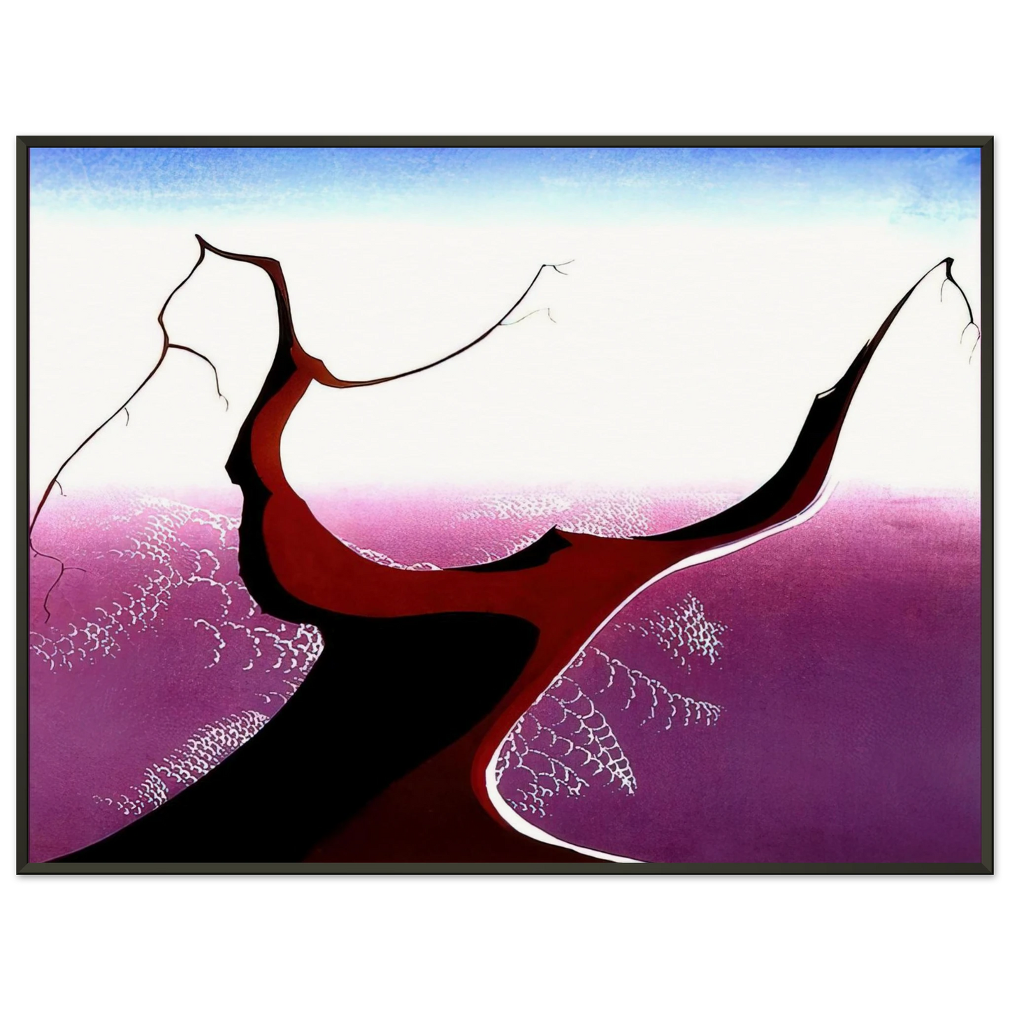 Eyvind Earle  Desert Tree Framed Art Print  - Aluminum Frame - 70x100 cm / 28x40 inches