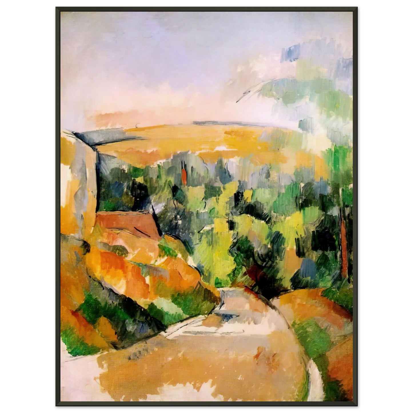 Paul Cezanne  The Bend in the road Framed Art Print  - Aluminum Frame - 40x50 cm / 16x20 inches