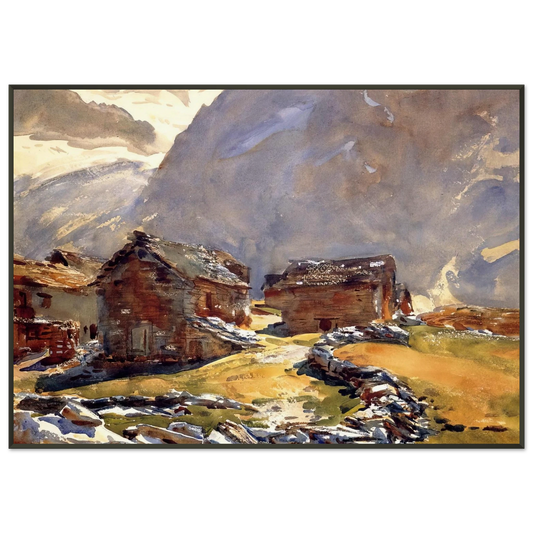 John Singer Sargent  Simplon Pass Chalets Framed Art Print  - Aluminum Frame - 21x29.7 cm / 8x12"