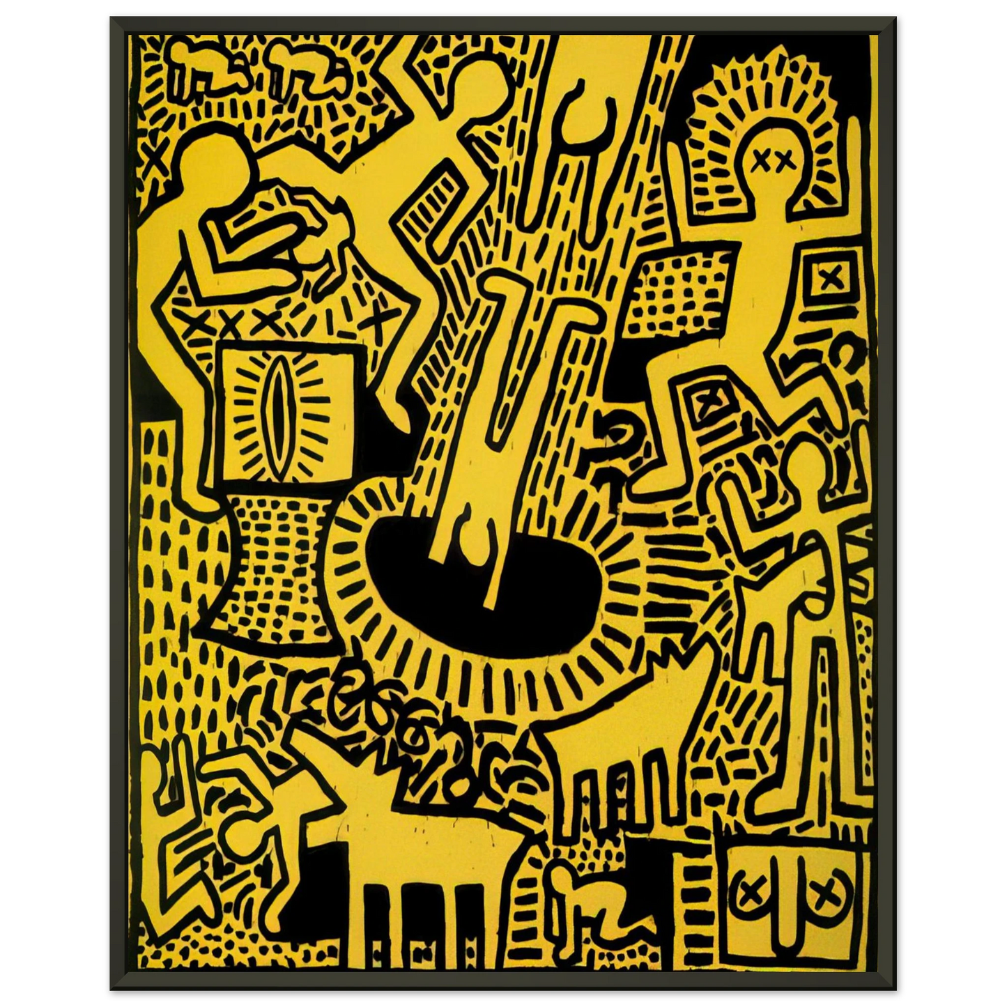Keith Haring  UNTITLED 1981 Framed Art Print  - Aluminum Frame - 40x50 cm / 16x20 inches