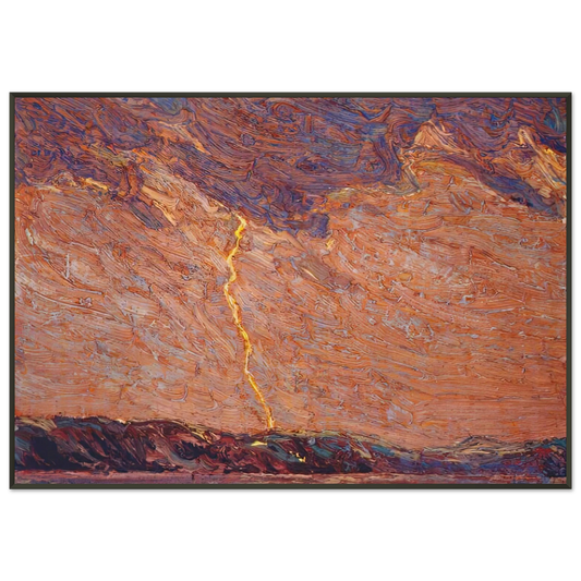 Tom Thomson  LIGHTNING CANOE LAKE 1915 Framed Art Print  - Aluminum Frame - 21x29.7 cm / 8x12"